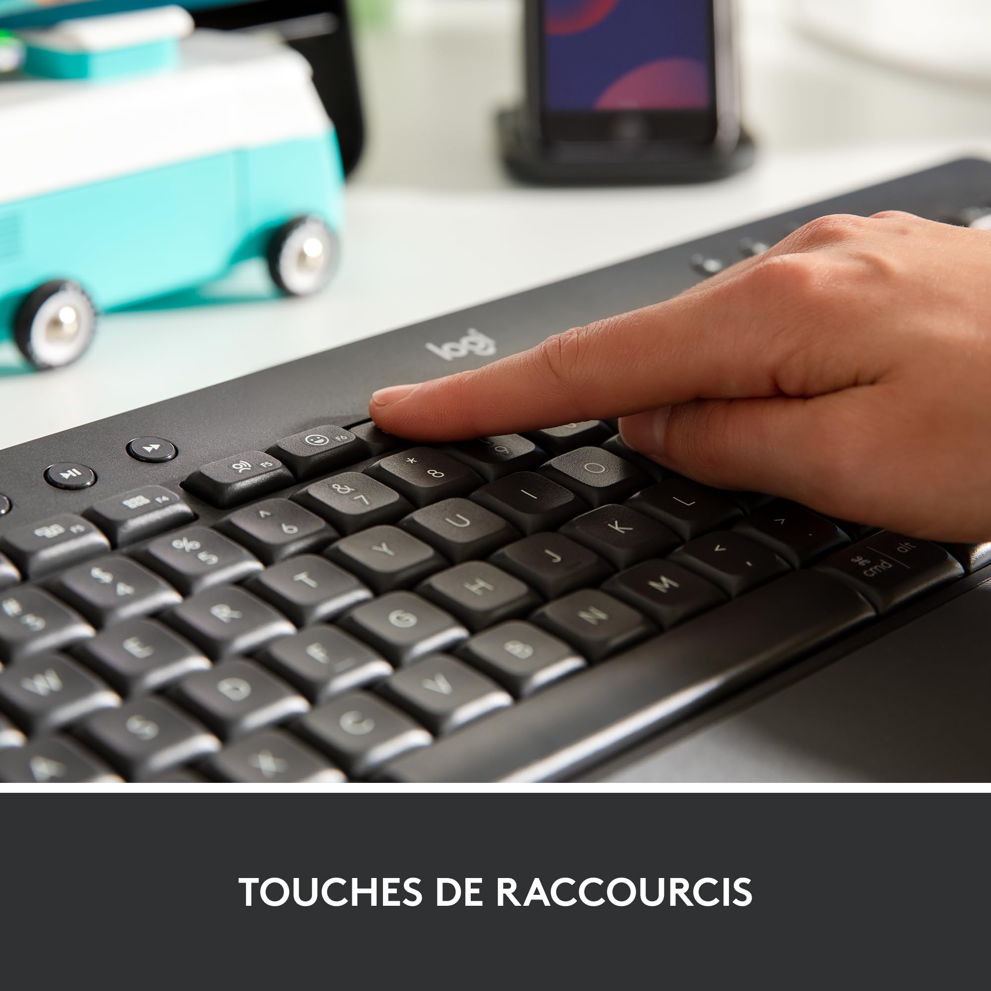 Logitech Signature K650, Clavier sans fil Ergonomique Entier avec Repose-Poignets, BLE Bluetooth, USB Logi Bolt, Touches Silencieuses Pavé Numérique, Compatible PC/Windows/Mac, AZERTY Français - Gris