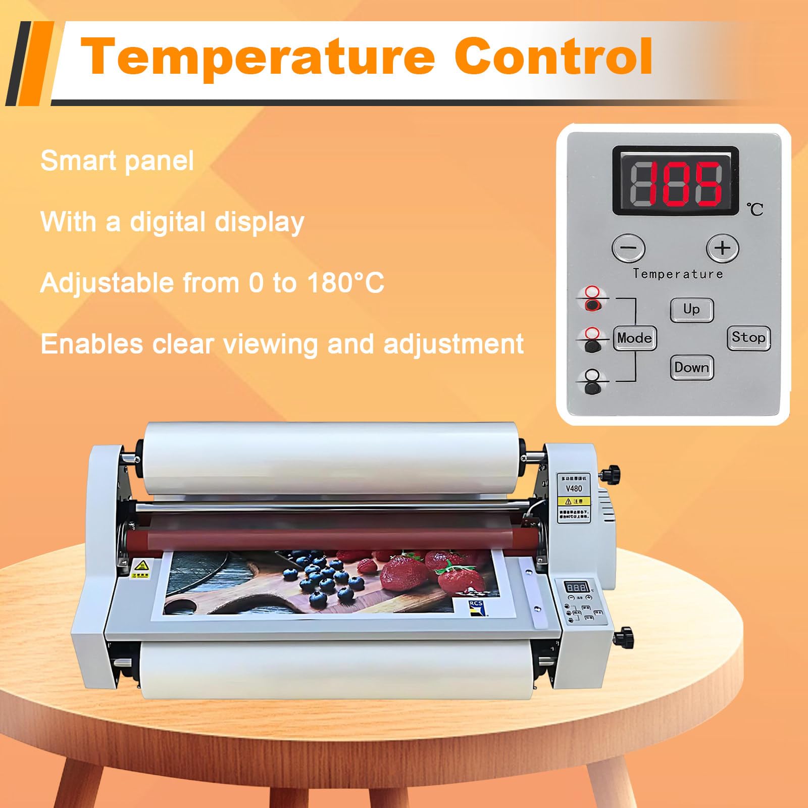 SHAHRYAR Macchina for Laminazione da Ufficio,Macchina Laminazione 350 Mm,Controllo Elettronico della Temperatura,Display Digitale,per Casa, Azienda, Ufficio E Scuola