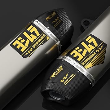 Yoshimura Exhaust RS-12 Decals Chrome Gold/Black 2 Pack PC-BLK-GLD