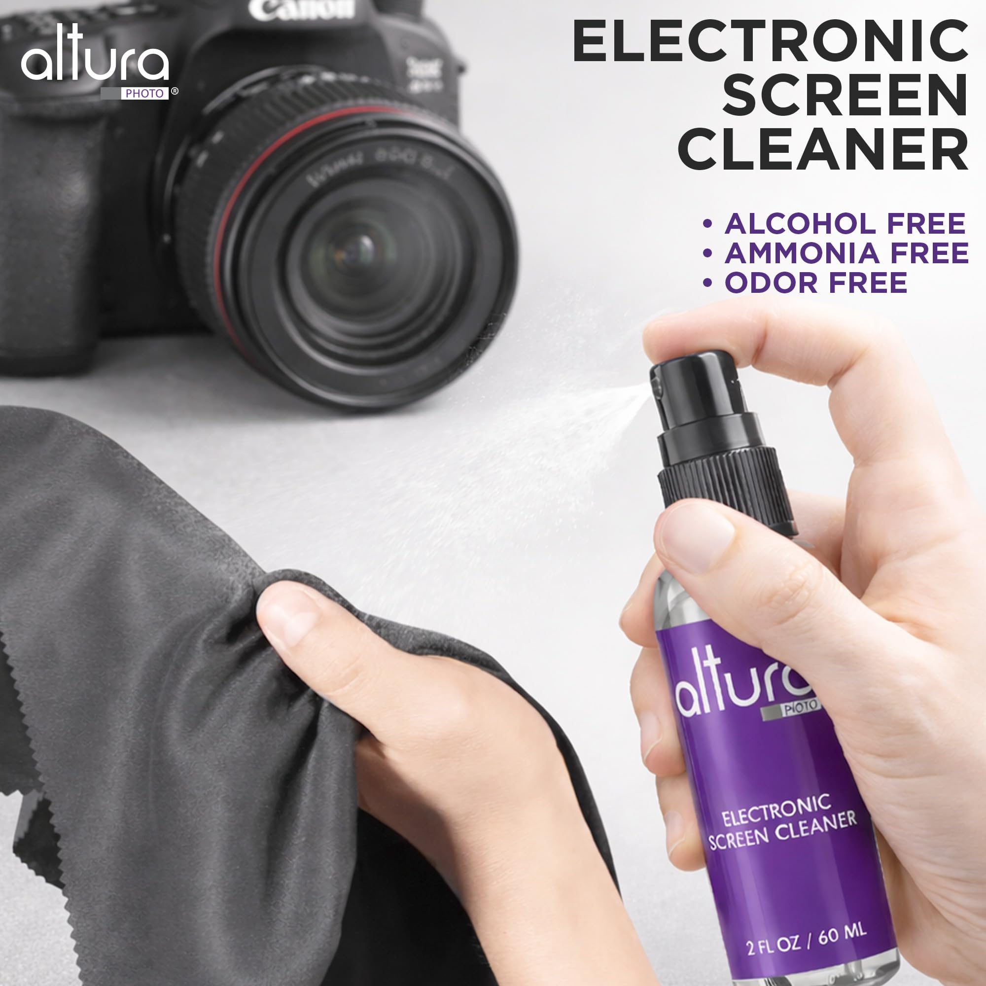 Reinigungsset, w/ 2 oz. Altura Photo Cleaning Solution | Hält Ausrüstung fleckenlos und kratzfrei, inklusive Reiniger, Tupfer, Stift, Gebläse, Bürste, Tuch und Hartschalenkoffer