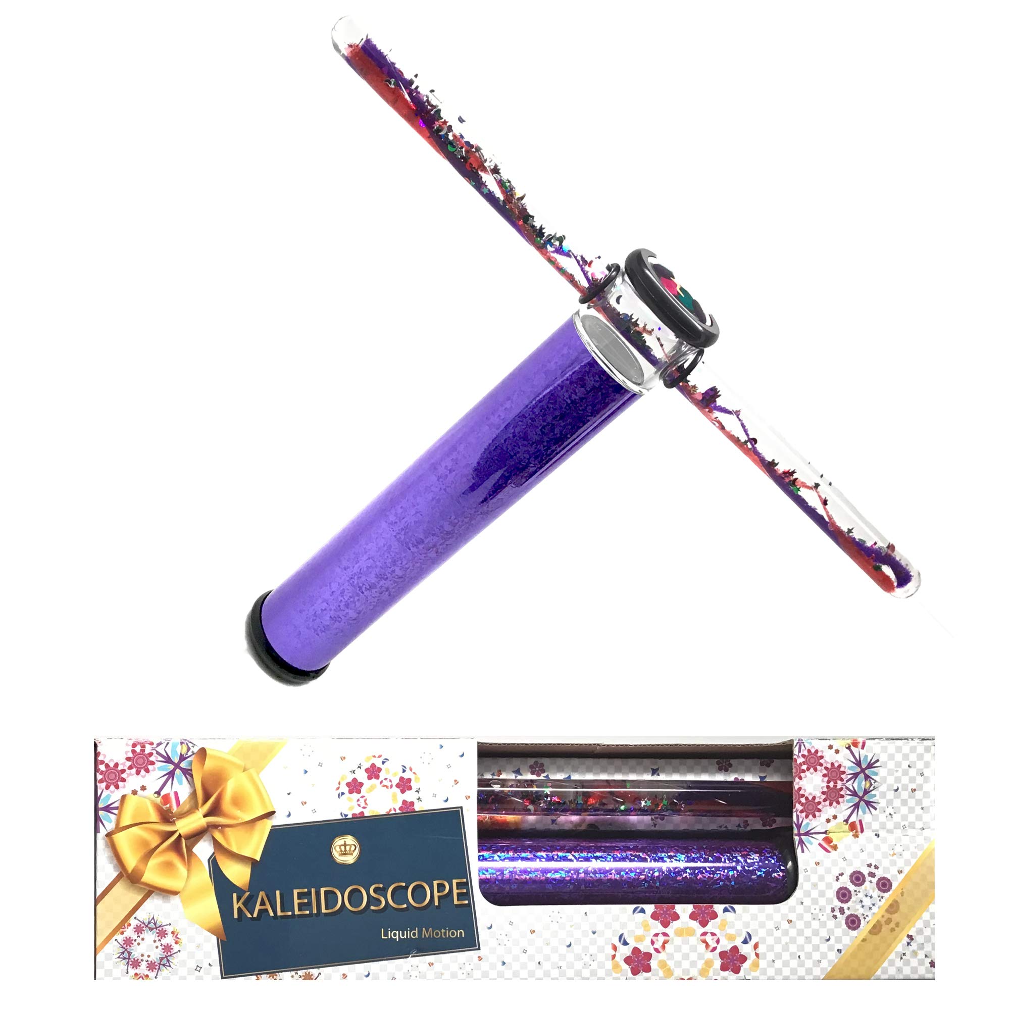 Star Magic Kaléidoscope de baguette à paillettes 22,9 cm – Kaléidoscope à mouvement continu, Kaléidoscope à mouvement liquide, baguettes remplies de liquide, Kaléidoscope coloris assortis