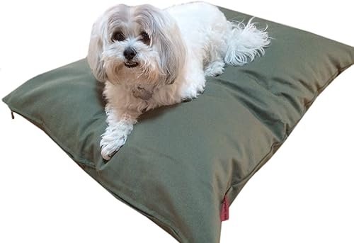 Durable Comfort - Almohada de espuma viscoelástica para perros y mascotas, forro impermeable + funda externa para perros S, M, L, juego completo