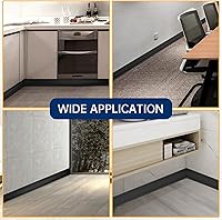 Vista 5 de Moldura flexible para zócalo, base de pared de vinilo autoadhesiva de 4 pulgadas, base de cala para despegar y pegar, base de pared de goma, moldura