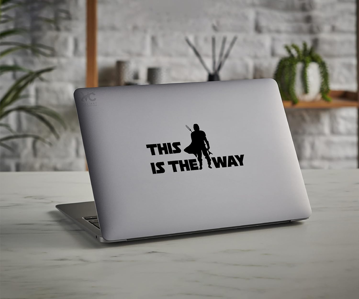 – This is The Way Sticker – Vinyl Mandalorian Sticker for Car, Truck, and Van – Indoor and Outdoor Use for Wall – Long Lasting Waterproof Decal for Laptop MacBook – VC 351 (Black) image 2 of 5 B0912NVBBM
