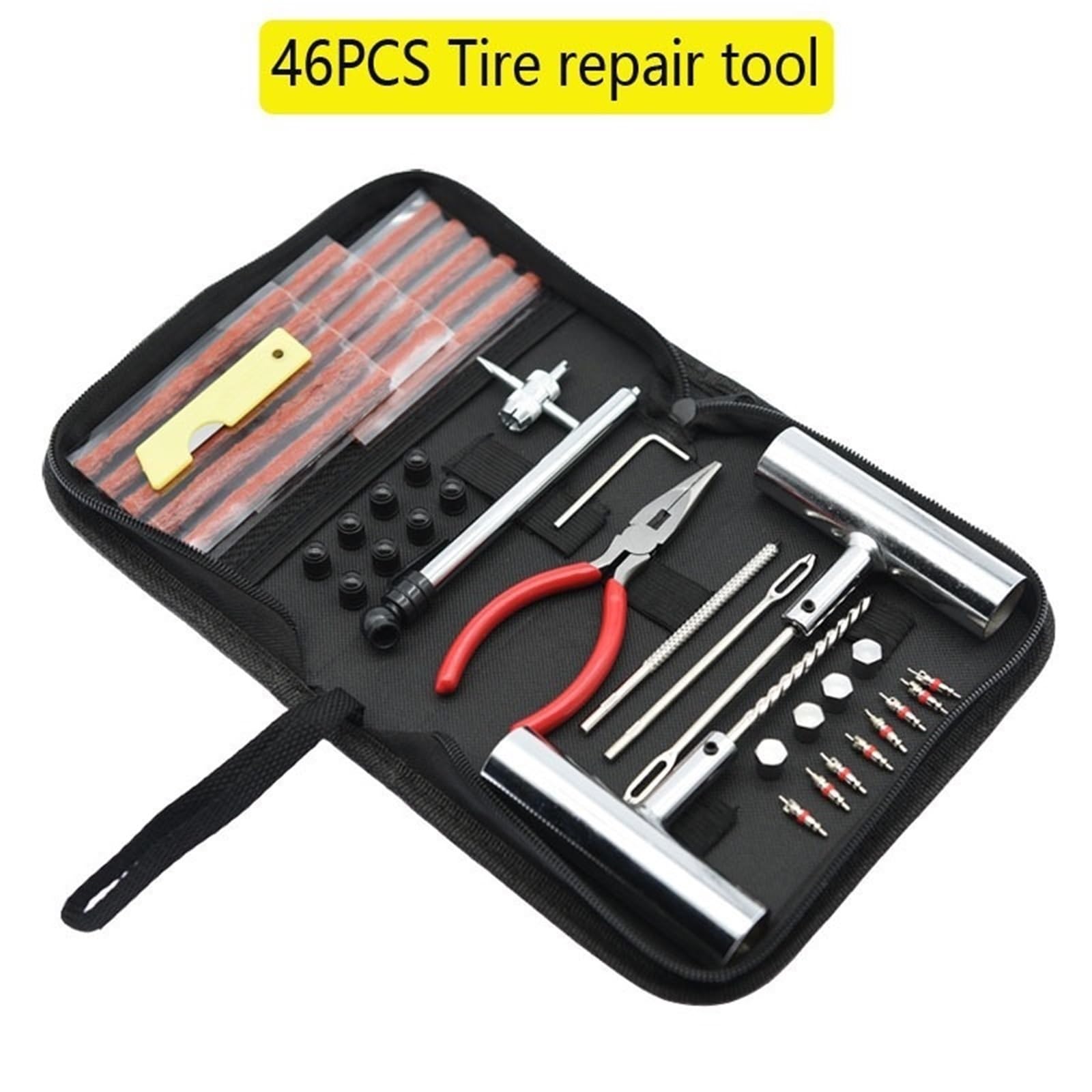 Genérico Kit De Reparación De Neumáticos De Bicicleta, Juego De Tapones For Pinchazos, 24/46/62 Piezas, Herramientas Portátiles De Mantenimiento De Parches De Neumáticos