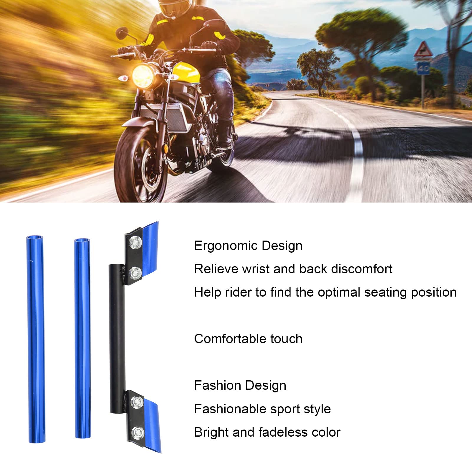 Manubrio Moto Universale Da 22mm | Regolabile Per Scooter, ATV E Bici | Nero - Foto 7