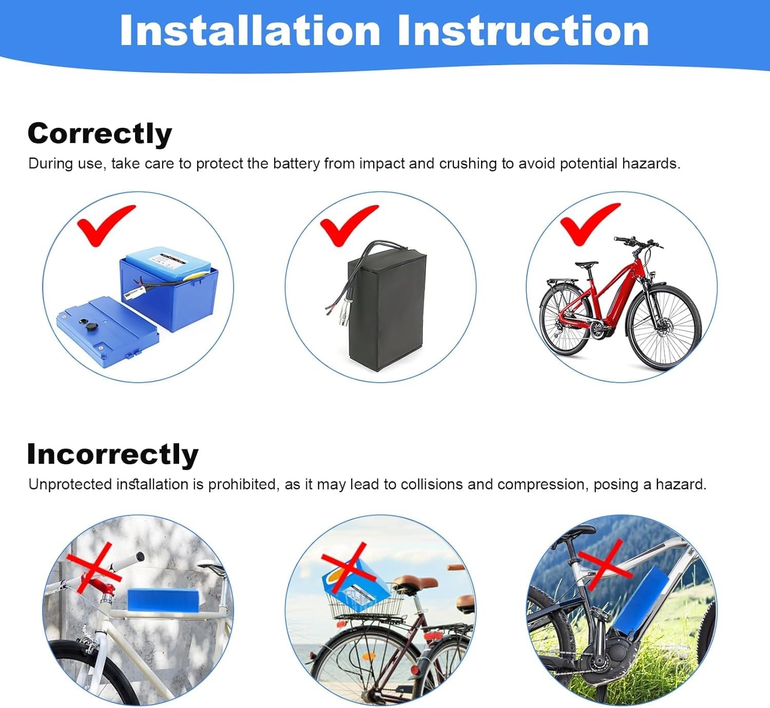 48V 60Ah E-Bike Akku Für Elektroroller 13S2P Wiederaufladbarer Ersatzakku Faltbare Roller Batterie Mit 54.6V Ladegerät Eingebauter BMS Für 200-1000W Skateboard-Motoren