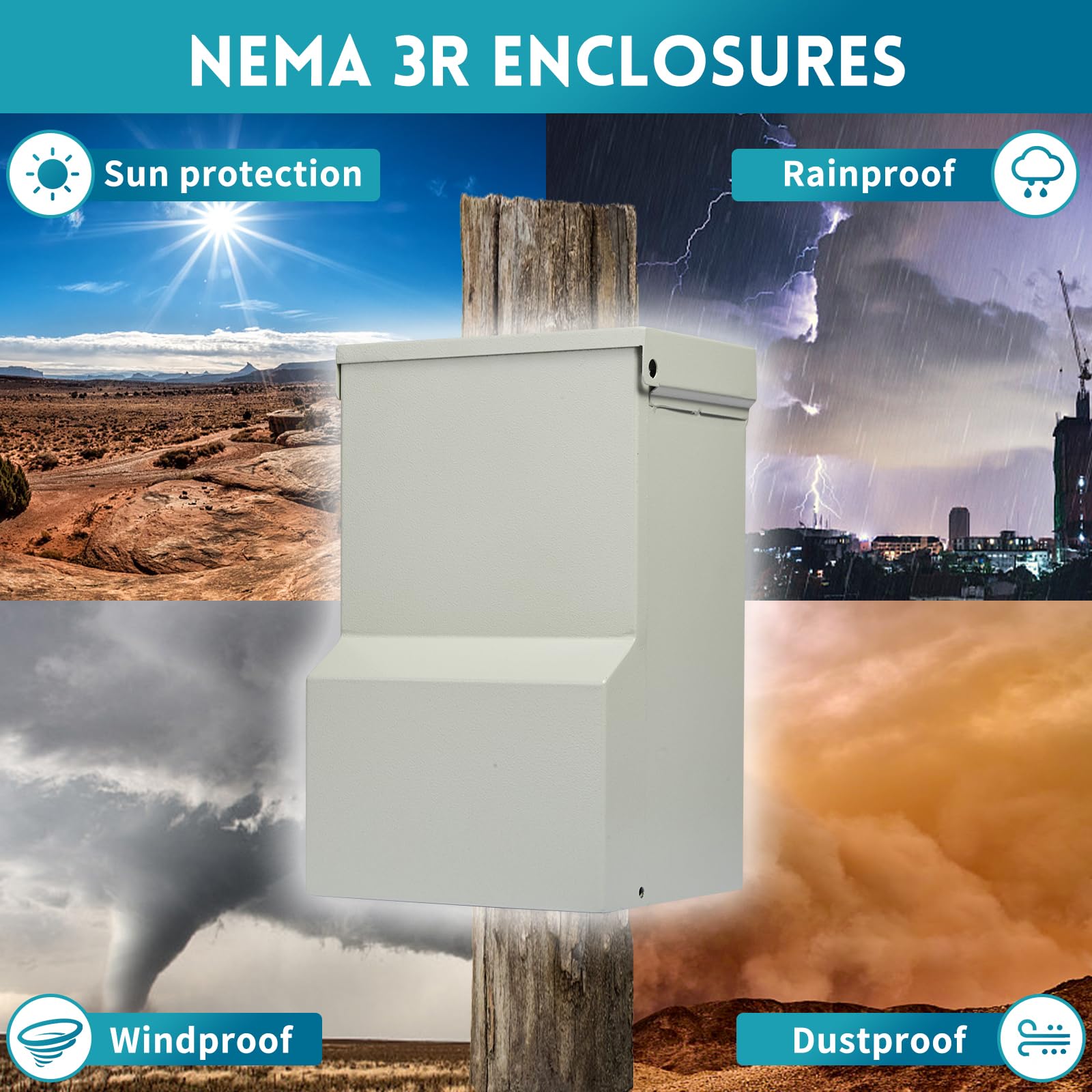 Temporary Power Outlet Panel - with 30 amp RV Outlet Receptacle, GFCI Outlet 20 amp, Pre-Wired RV Electrical Panel, Weatherproof Temporary Power Outlet Box for Sites Hookup Trailer & GE RV Camper Car