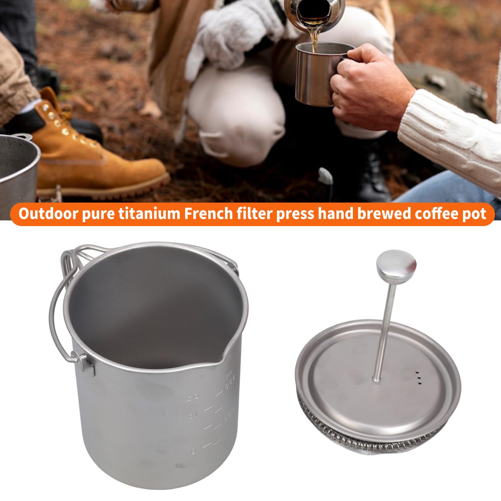 Oxxggkao Functional Metal French Presses Coffee Maker Portable 3 Layer Filter Systems For Outdoors Camping And Travels