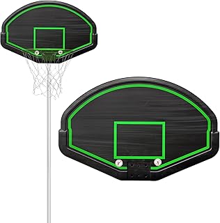 Steelway Basketball Backboard Replacement, 2 Holes Backboard for Basketball Hoop for 16ft Trampoline, 27.4in x 17.9inches Fan Shaped Back Board Replacement