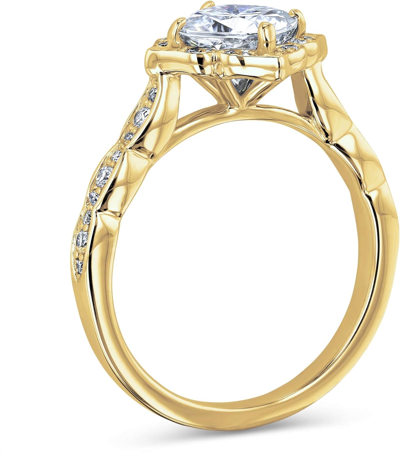 Kobelli 1 1/3 CTW Cushion Moissanite (G-H) Floral Halo Engagement Ring - Multiple Gold Options