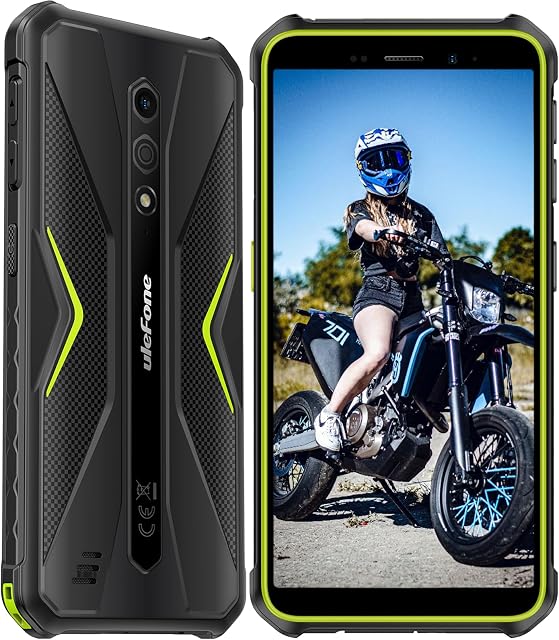 Téléphone Canada, Ulefone Armure X12 Pro Unlocked Smartphone Android 14, Octa-Core, 10GB+64GB/256GB extensible, 5.45” HD+, 4860mAh, IP68/69K Imperméable Mobile, NFC/OTG/Face ID, Double 4G LTE - vert