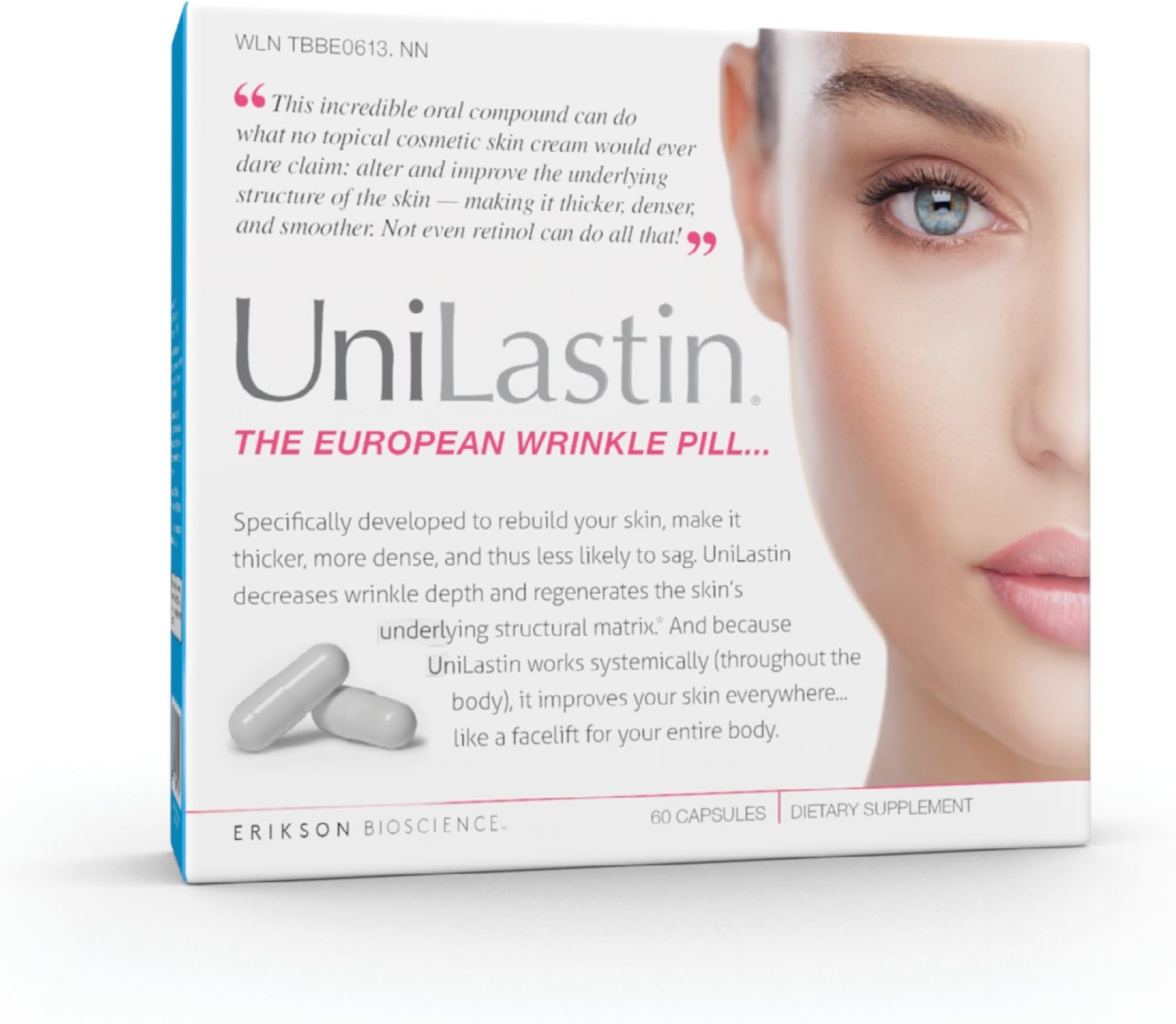 The European Wrinkle Pill- Dietary Supplement with a Unique Formula Designed to Repair Rebuild Your Skin, Help the Skin Become Thicker, Denser, and More Cohesive , (60 count)