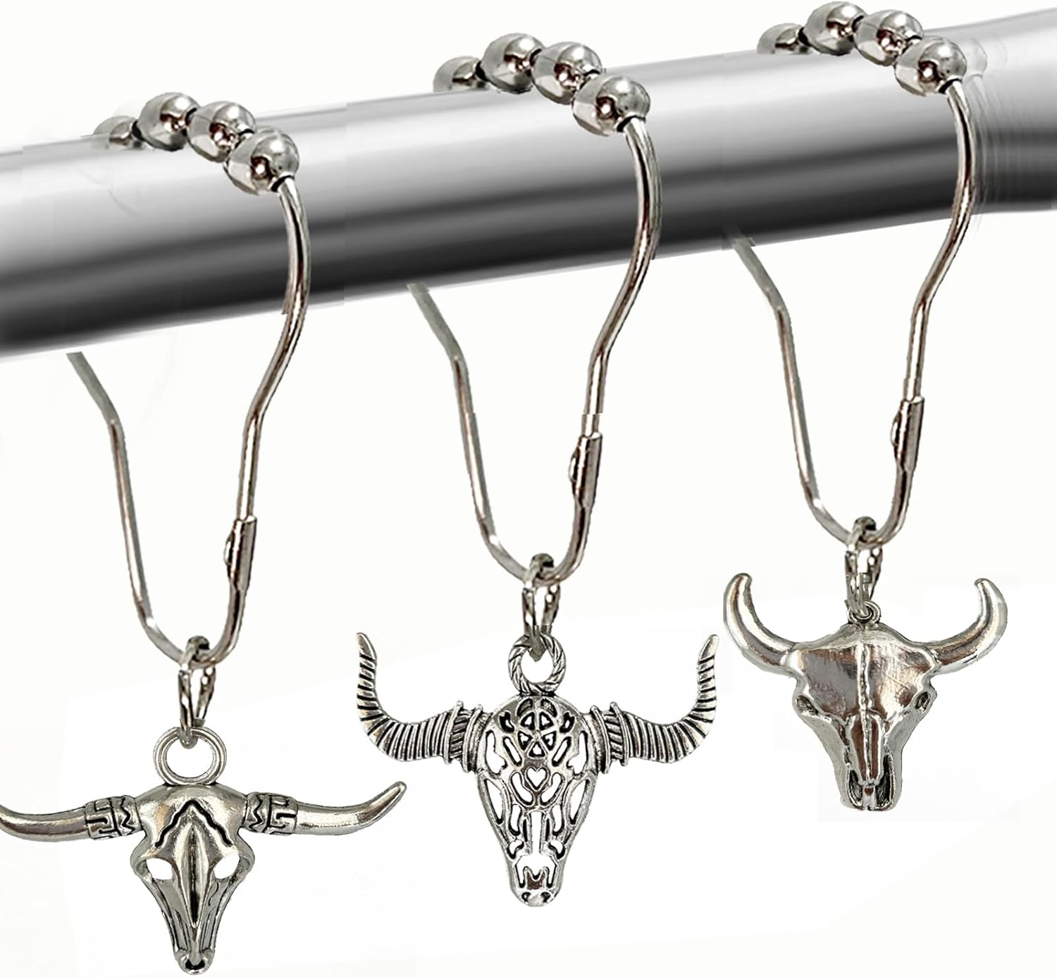 Amazon.com: Cow Shower Curtain Hooks, Western Cowboy Shower Curtain ...