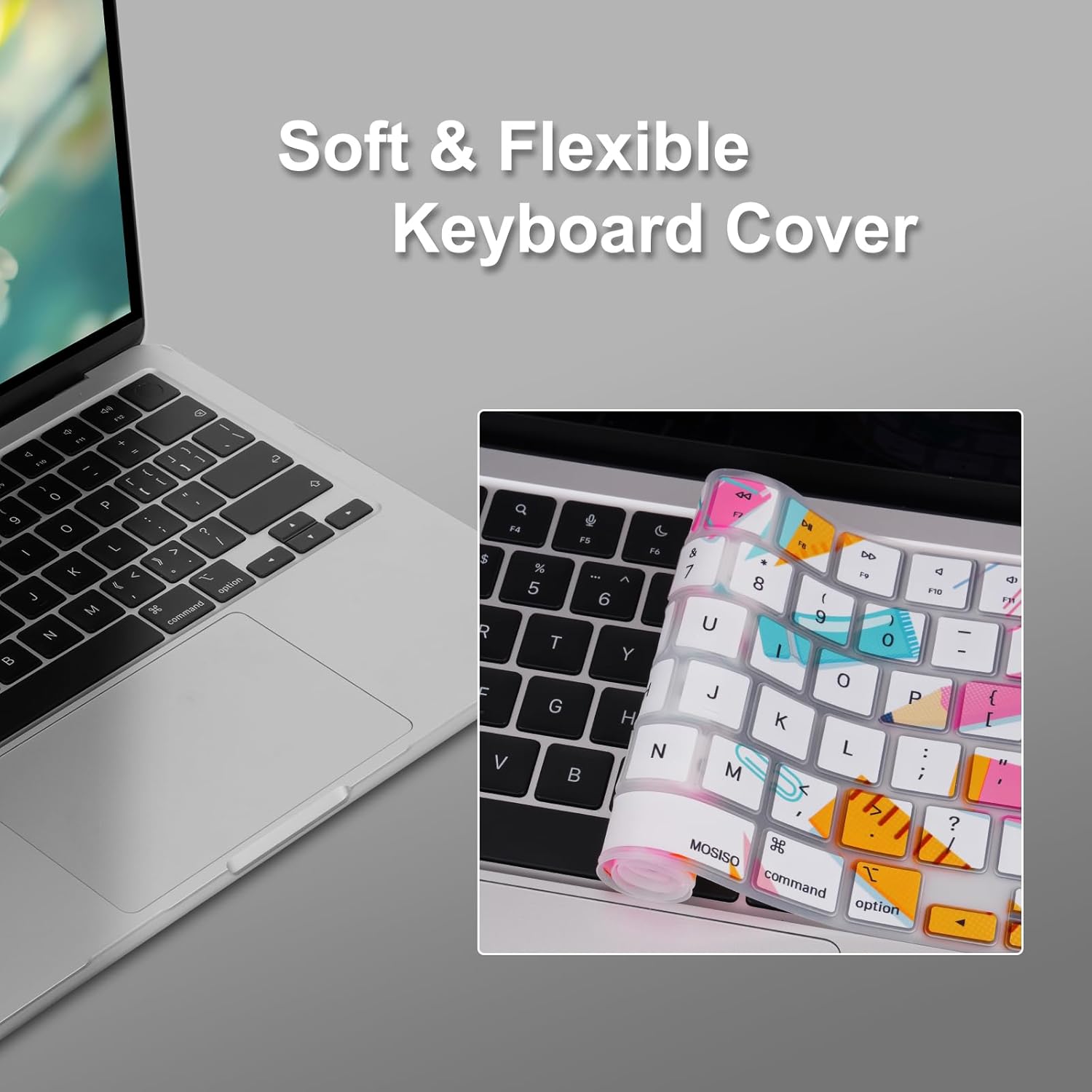 MOSISO Compatible with MacBook Air 13 inch Case 2026 2025 2024-2022 M4 A3240 M3 A3113 M2 A2681, Plastic Hard Shell&Keyboard Cover&Screen Protector for MacBook Air 13.6 inch Case, Graffiti Geometry - Image 5