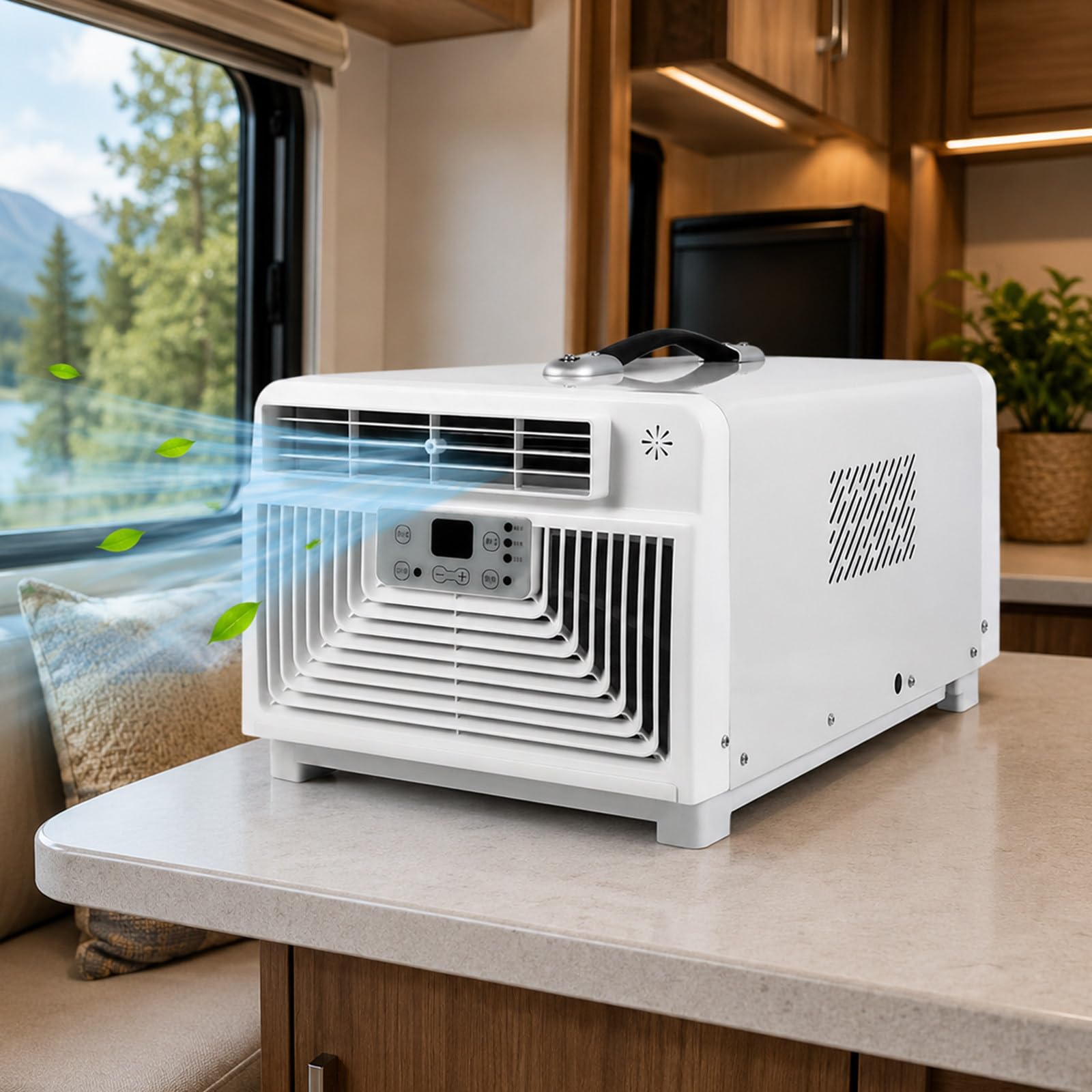 Klimatyzator Mobilny 3400 BTU, Kompaktowe Urządzenie 3 W 1 Z 3 Trybami I Mocą Znamionową Tylko 300 W, Pilot Zdalnego Sterowania I Timer 1–12 Godzin, Do Akademika, Namiotu I Kampera
