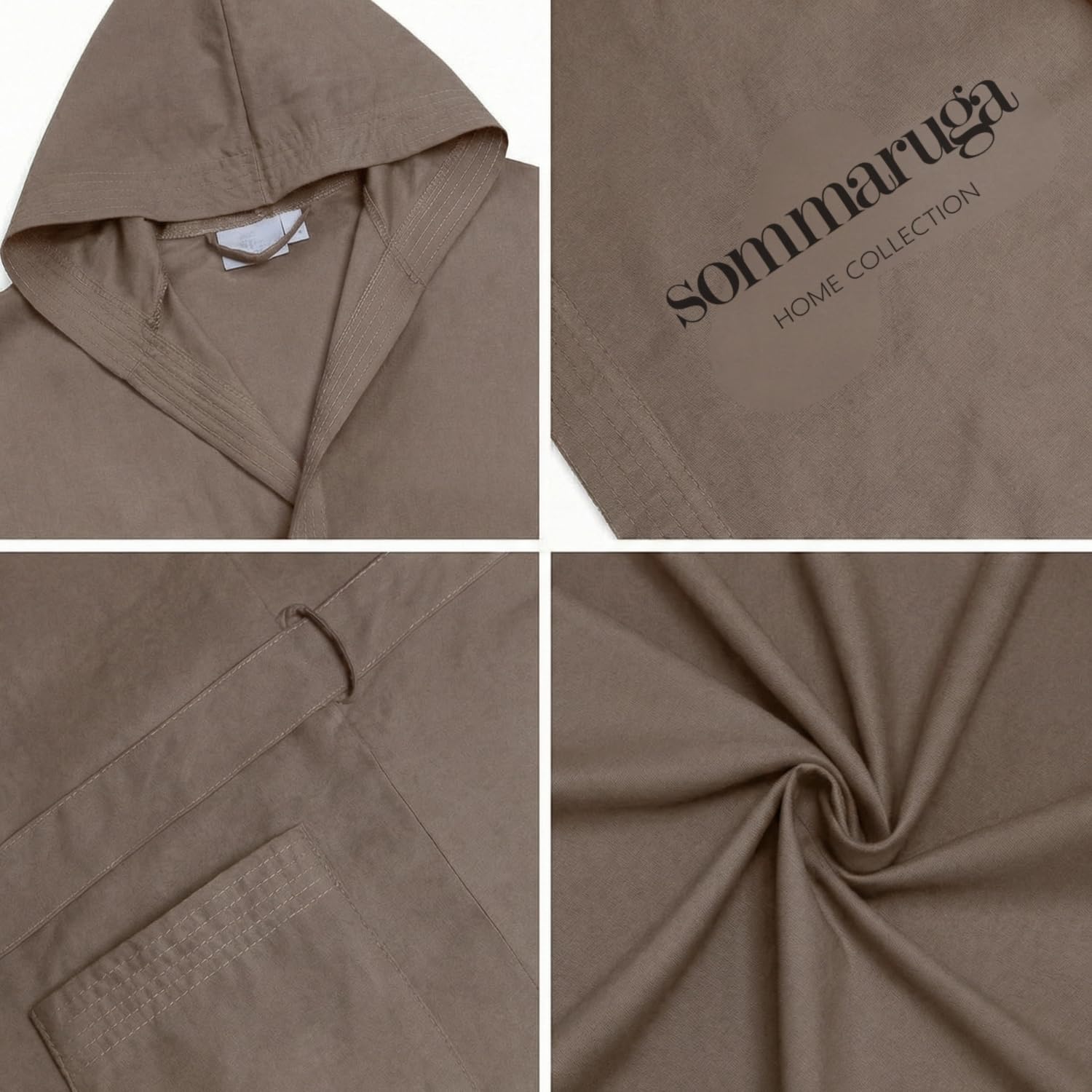 Intimitaly Peignoir en microfibre avec capuche, poches et ceinture, unisexe, séchage rapide, respirant, disponible en différentes couleurs