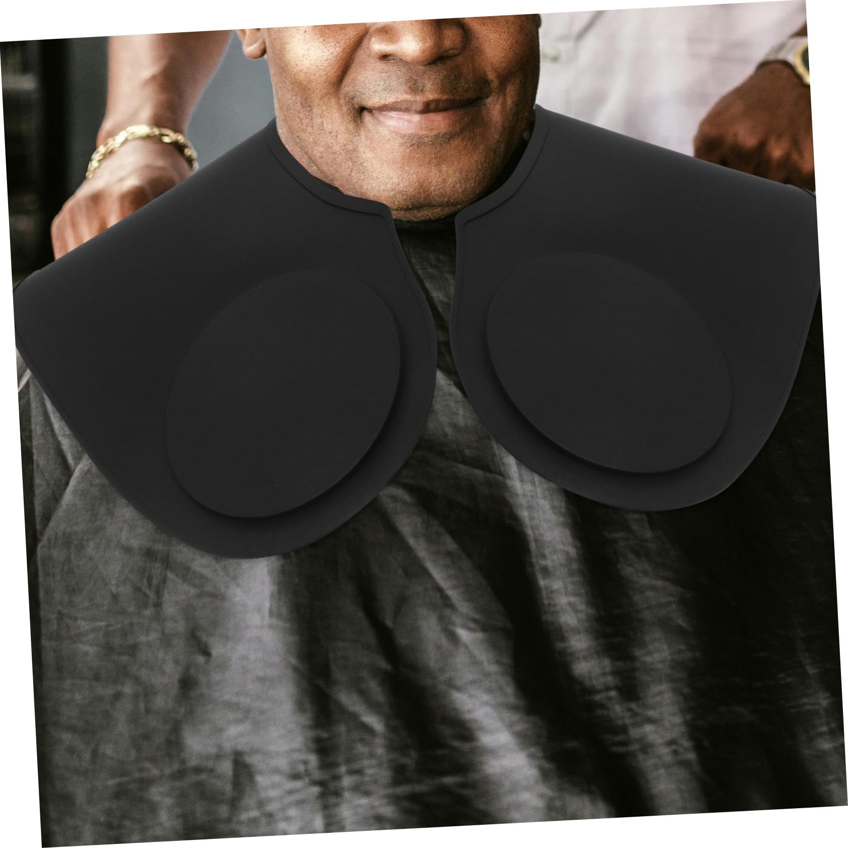 Homoyoyo Capa de Corte de Pelo de Silicona Negra Cómoda y Amigable para Peluquería y Teñido, Adecuado para Mujeres y Niños en Salones de Belleza