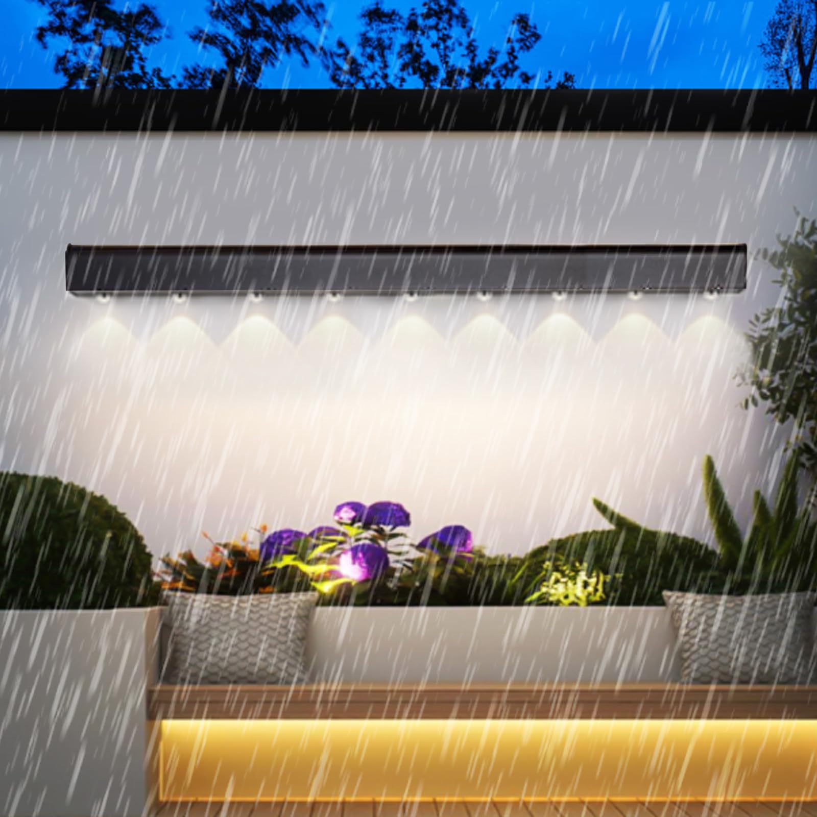 Applique Murale d'extérieur LED IP65, Design rectangulaire, Noire, Moderne, étanche, en Aluminium, avec Spot, pour allée, Couloir, terrasse, Salle de Bain