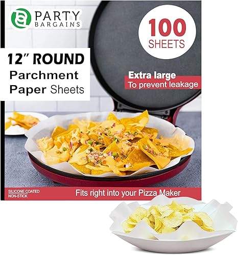 Miniatura 7 de Party Bargains Hojas redondas de papel pergamino de 14 pulgadas para hornear y cocinar – 200 revestimientos antiadherentes aptos para horno