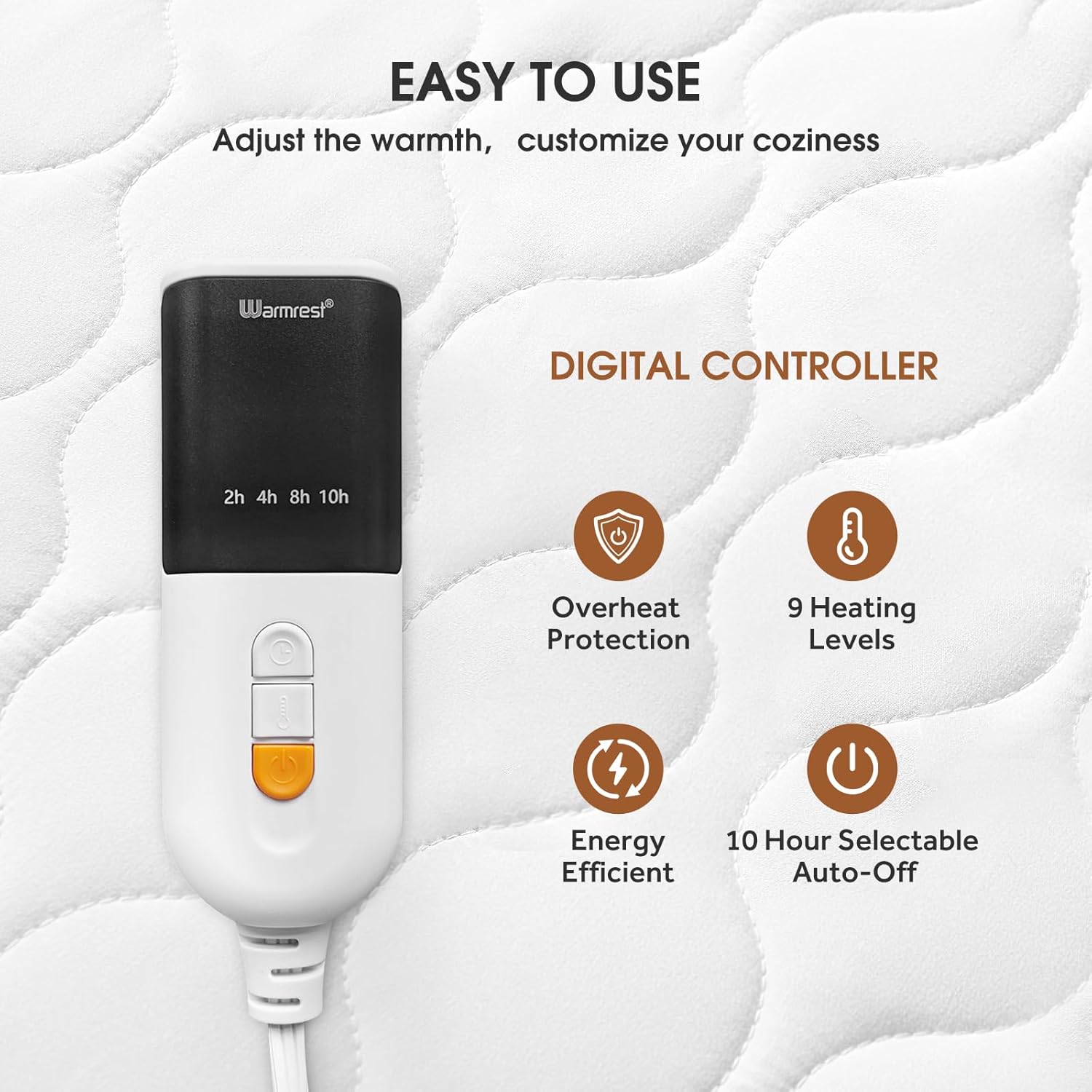 Heated Mattress Pad Twin - Bed Warmer with Memory & Preheat Functions, 2-10 Hour Auto Off & 9 Heat Settings, Single Controller, Fast Heating, Deep Pocket, Electric Mattress Pad Twin 39"x75"