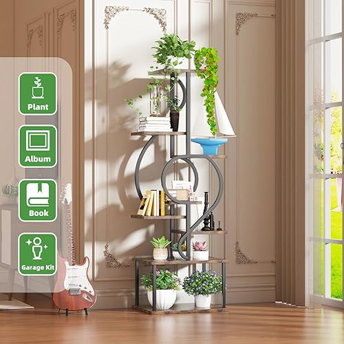 Miniatura 4 de Soporte para plantas de interior con luz de crecimiento, soporte para plantas de interior de 8 niveles, estante de flores para plantas de 58