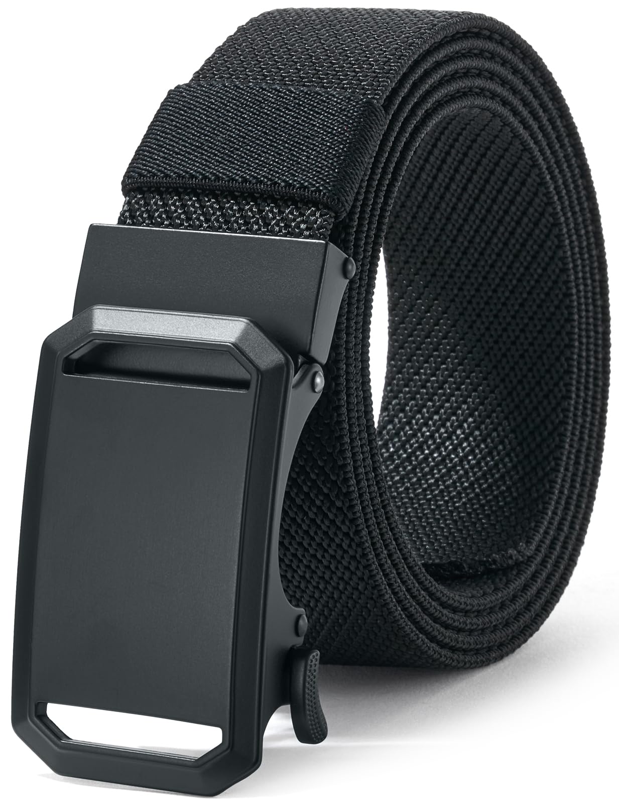 LionVII Men's Elastic Stretch Belt with Alloy Ratchet Buckle