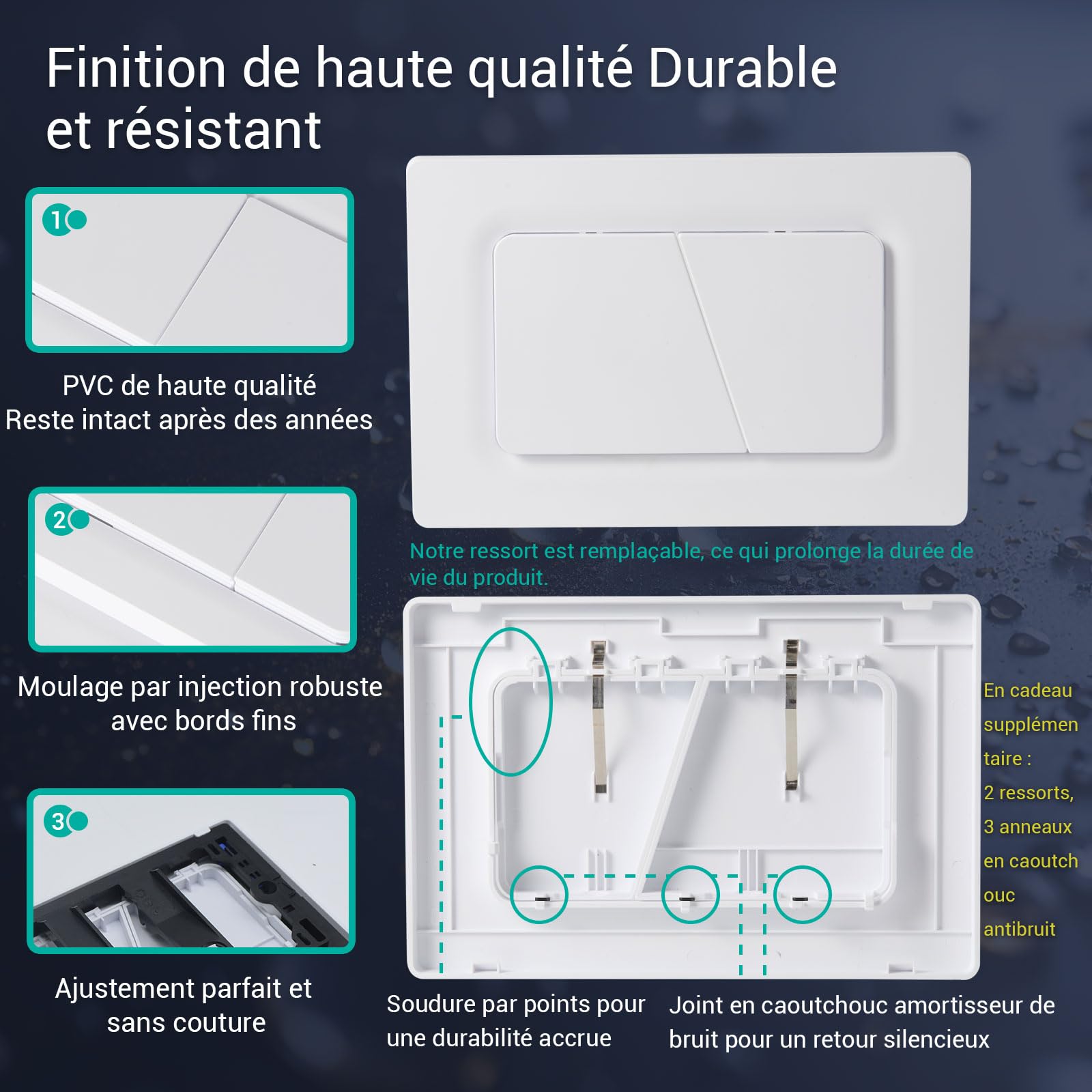 Empyreal Plaque de Commande WC, Compatible avec Geberit Sigma, UP300 et UP320,115770115 double chasse(Blanc glacier)