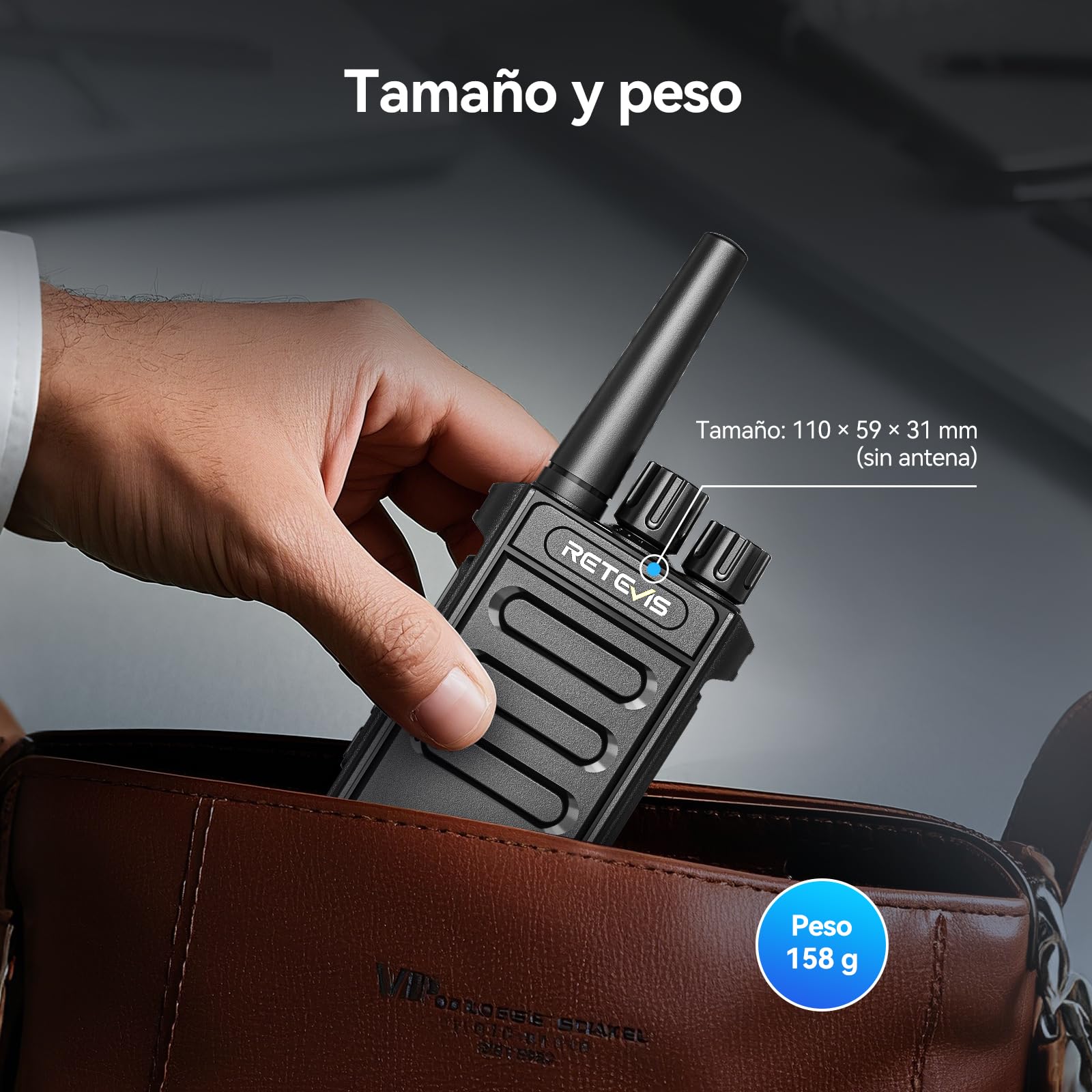 Retevis MateTalk P64 Walkie Talkie Digital sin Licencia, Radio Bidireccional de Largo Alcance Compatible con Repetidor, Llamadas Grupales, VOX, Seguridad, Radio Comercial para Fabrique (Paquete de 2)