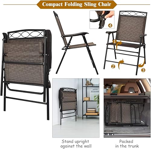 Miniatura 3 de Juego de bistró para patio, grande, marrón