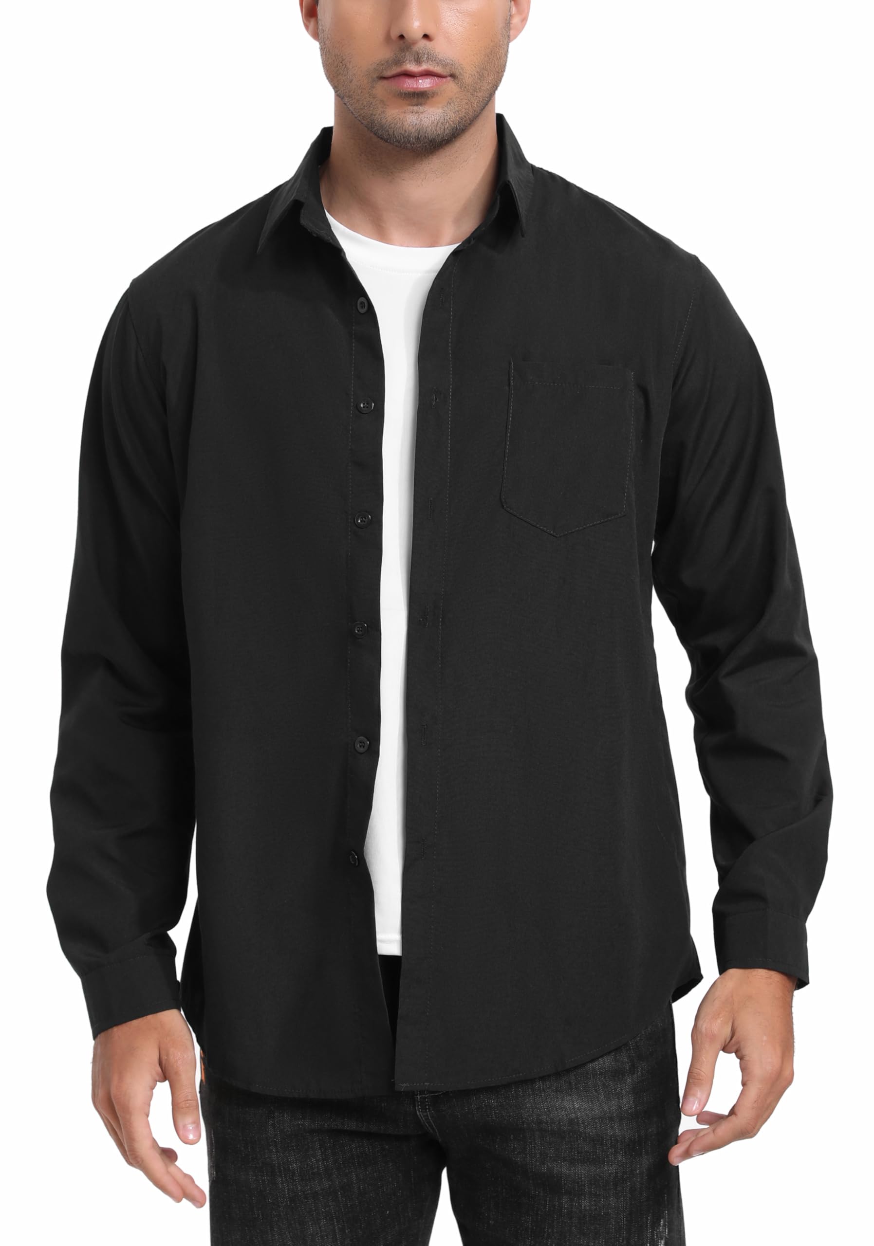 Yukiuiny Herren Holzfällerhemd 100% Baumwolle Langarm Kariertes Hemd Casual Button Down Flanell Freizeithemd für Frühling Herbst, S-3XL