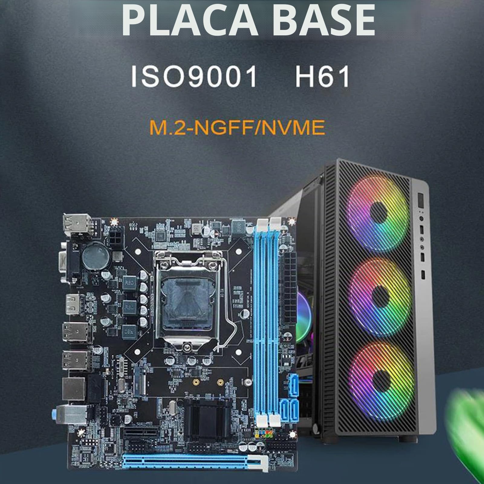 Placa Base para Juegos LGA 1155, 6 USB2.0, DDR3 1600MHz, M.2 NVMe NGFF, 3 SATA2.0, PCIe X16, RJ45 100Mbps LAN, HDMI, Placa Base Micro ATX para LGA1155 Socket I3 I5 I7, para Pentium
