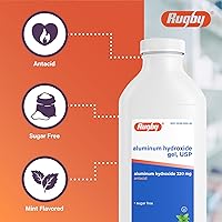 Vista 5 de Hidrogel de aluminio, USP 320mg/0.2 fl oz 16 oz por botella genérico para Amphojel Paquete de 6 en total 96 oz