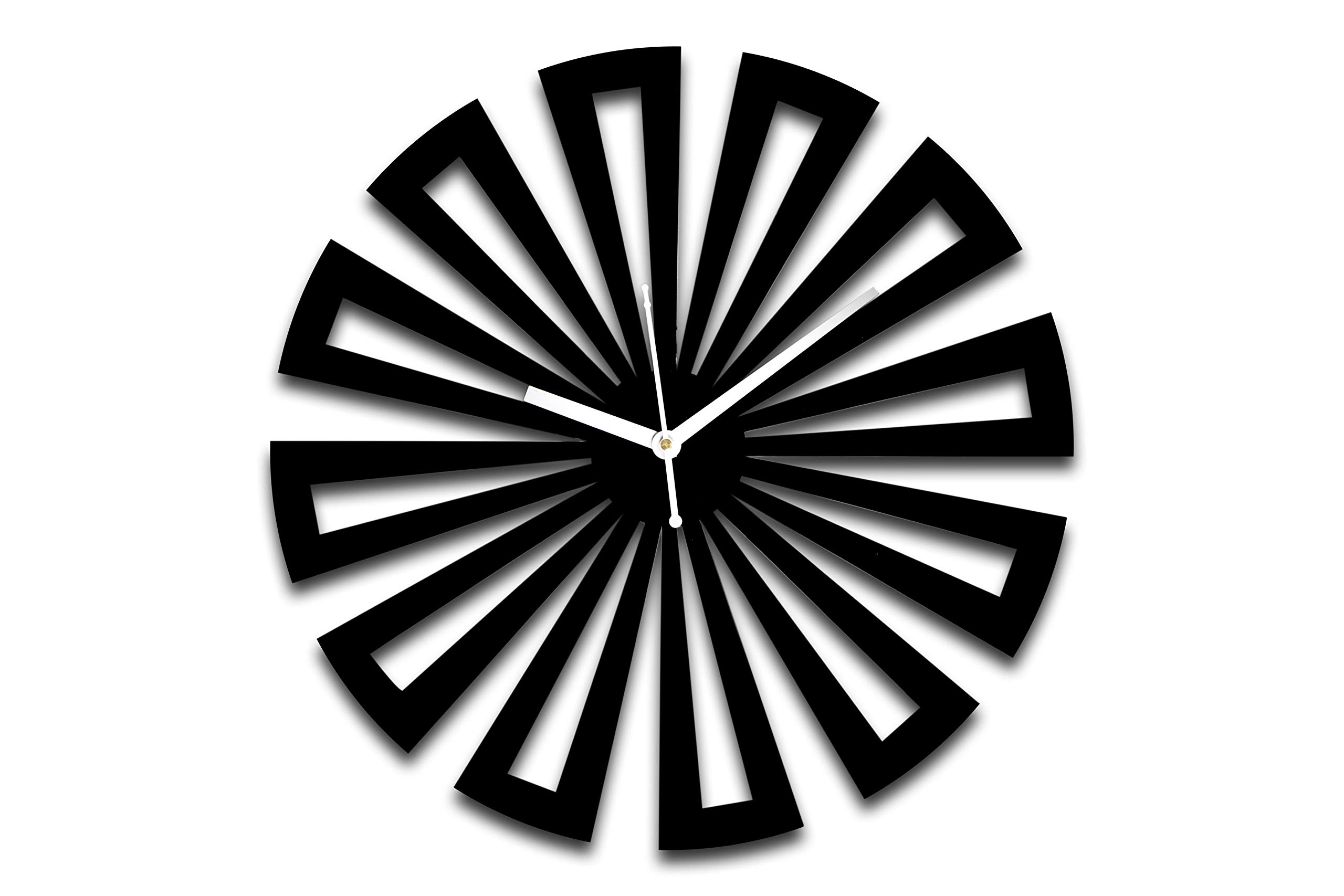 Vroxy Nice Look Round Shape Wall Clock - Acrylic Material Decorative Wall Clock for Bed Room, Living Room, Office and Gift Use, Without Number (14 X 14 Inch, Black)