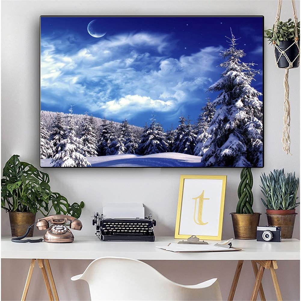 Diamond Painting Kit Diamond Painting Montagna di Neve Kit per Pittura Diamante Fai da Te per Adulti Decorazione murale per la casa 30 * 40 cm Senza Cornice JuZi