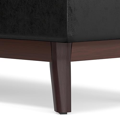 Miniatura 464 de SIMPLIHOME Owen - Bandeja rectangular moderna de mediados de siglo de 34 pulgadas de ancho, otomana pequeña para almacenamiento de mesa auxiliar, en