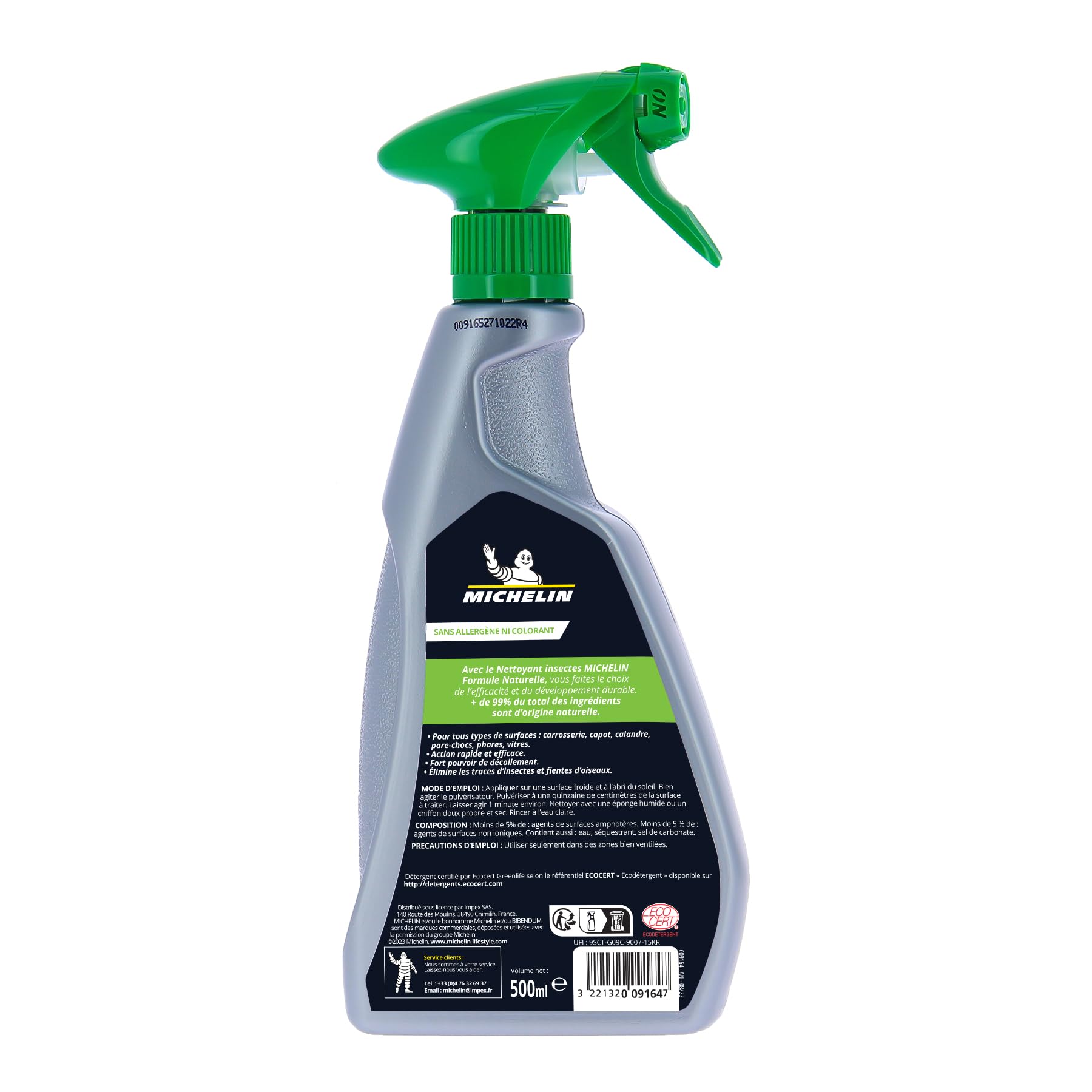 MICHELIN 009164 - Champú repelente de mosquitos - Limpiador de insectos carrocería, Fórmula natural, 500 ml (Paquete de 2)