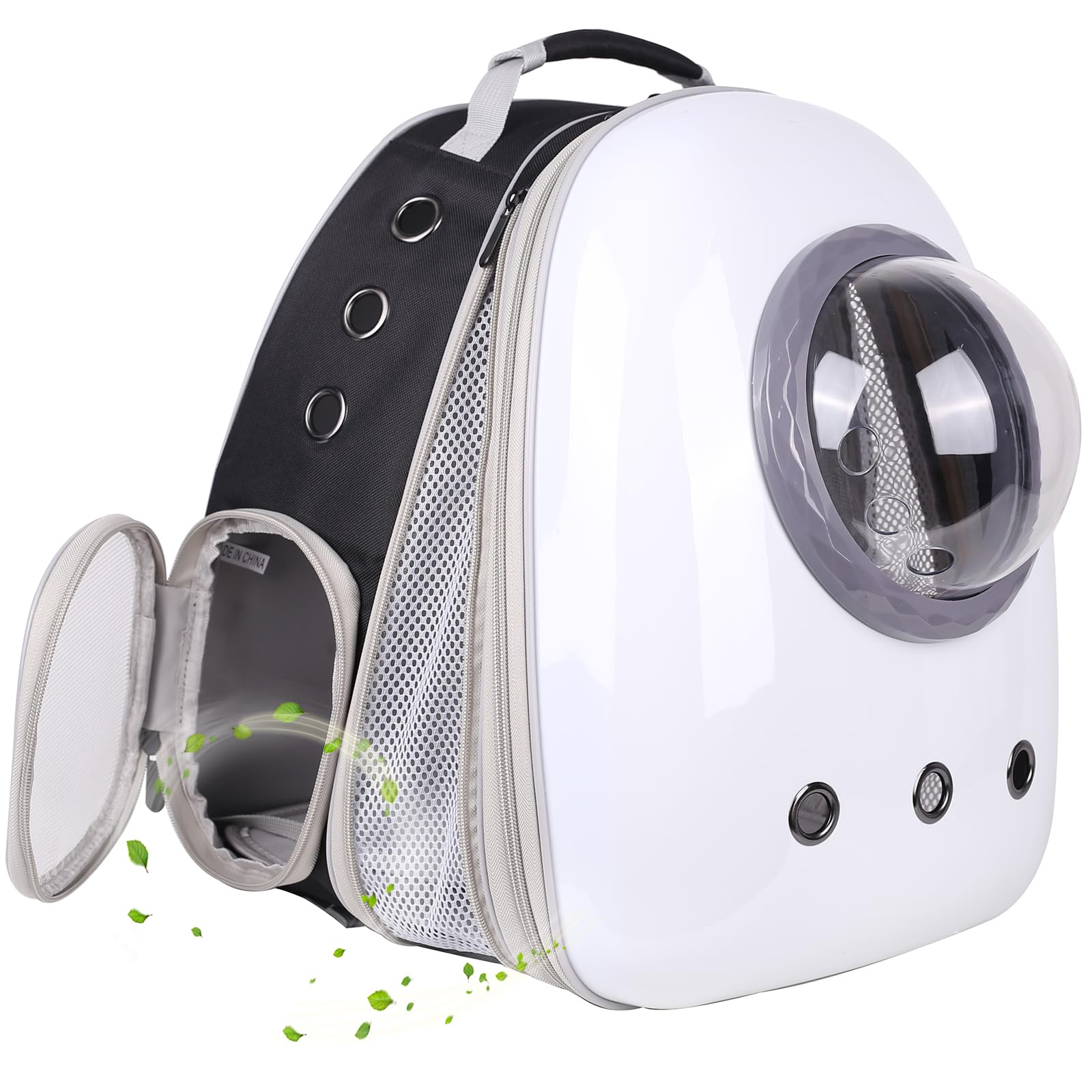 Interfashioner® Cat Backpack Carrier, Fit up to 9 kgs Front Extension Space Capsule White Bubble Window Pet Carry Transport Book Bag for Large Fat Cat Kitten Small Puppy Rabbit