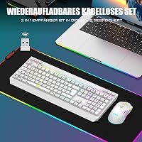 RedThunder K20 Wireless Gaming Billentyűzet és Egér Szett, QWERTZ DE, RGB Háttérvilágítás, 4800DPI 2