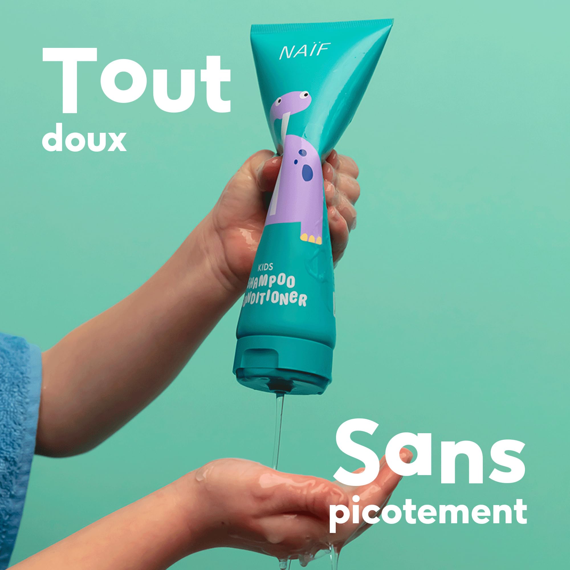 Naïf - Shampoing et après-shampoing 2 en 1 pour enfants - Nettoie et adoucit les cheveux - Formule douce - 0% SLES - Testé dermatologiquement - D'origine naturelle- 250 ml