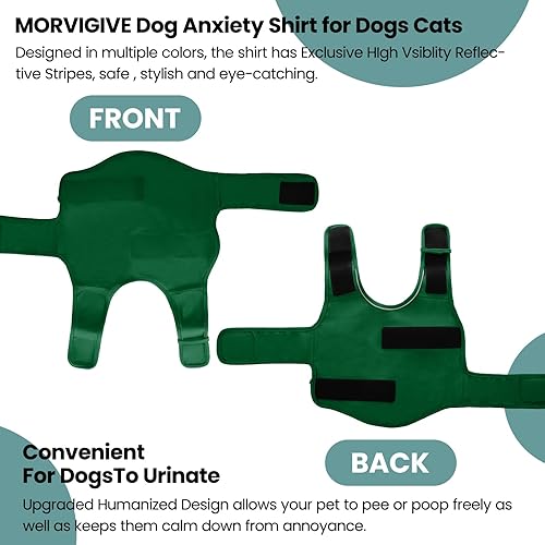 Miniatura 2 de Chaqueta de ansiedad para perros, verde, grande, ajustable, para aliviar la ansiedad, para fuegos artificiales, truenos, viajes, separación, chaleco
