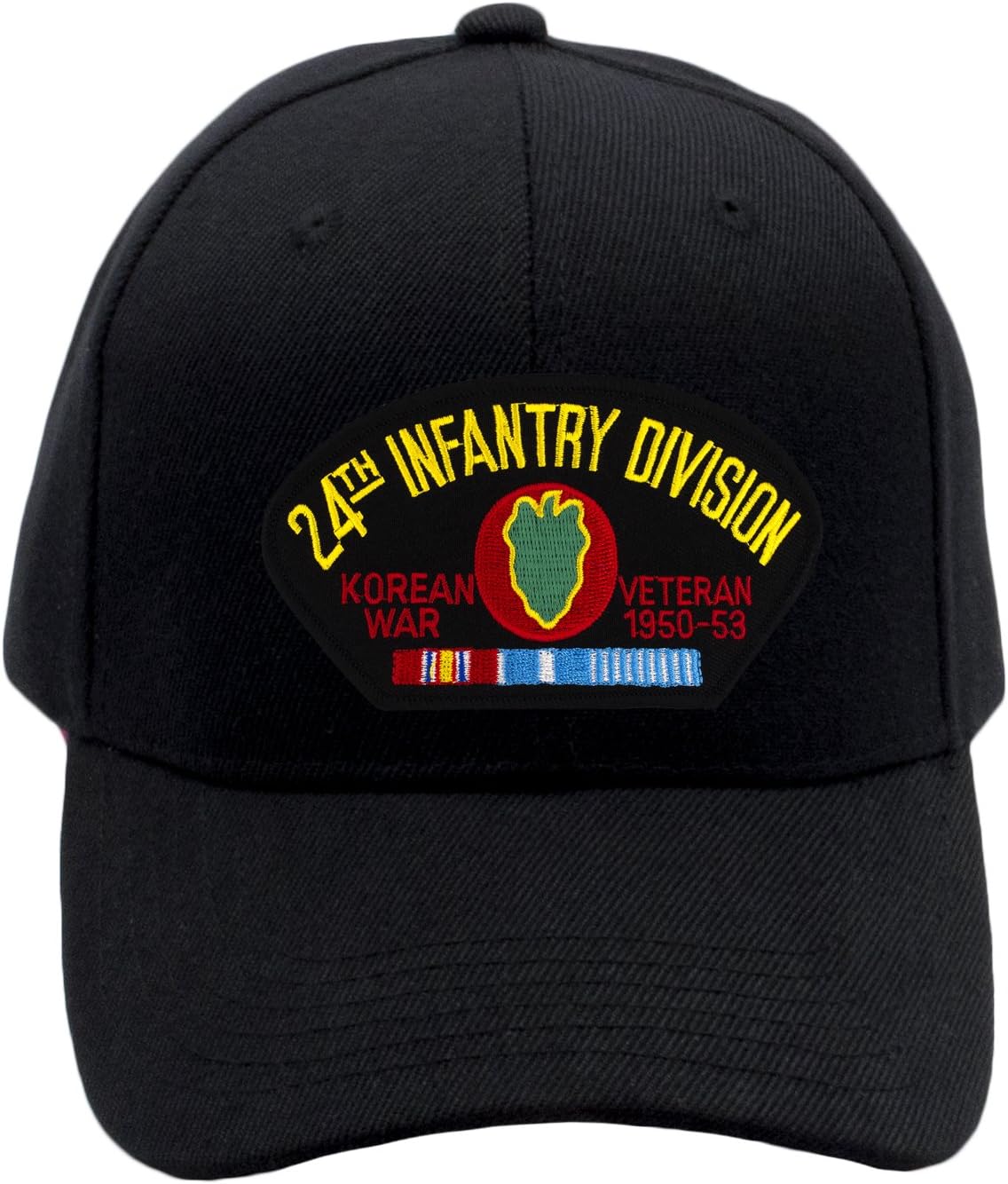Patchtown 24th Infantry Division - Korean War Veteran Hat/Ballcap (Black) Adjustable One Size Fits Most