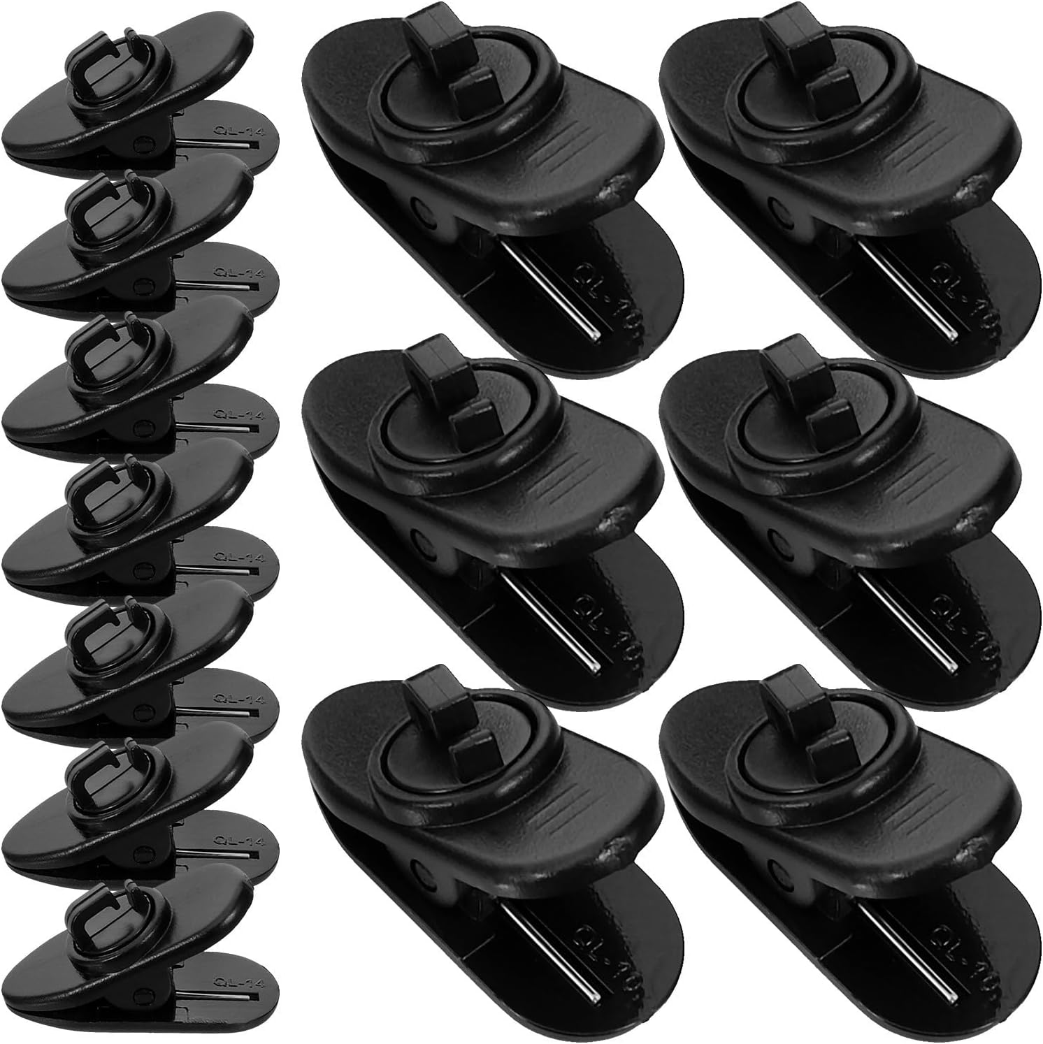 30pcs Small Plastic Lapel Microphone Clips with 360° Rotatable Mic Cord Clamp Holders for Portable Mic Accessories, Suitable for Live Sound and Stage Use