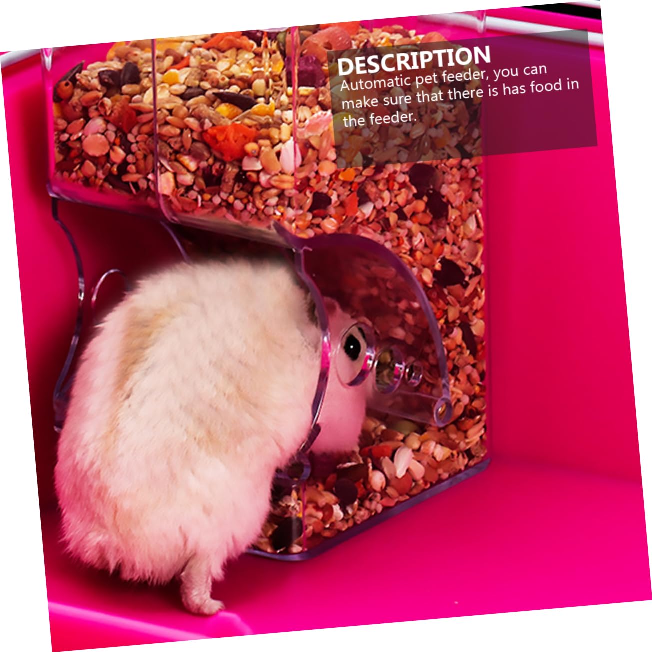 TOYANDONA 2 Pcs Transparent Hamster Automatic Feeder Refillable Food Dispenser for Small Pets Securely Fixed Cage for Hamsters Rabbits and Birds