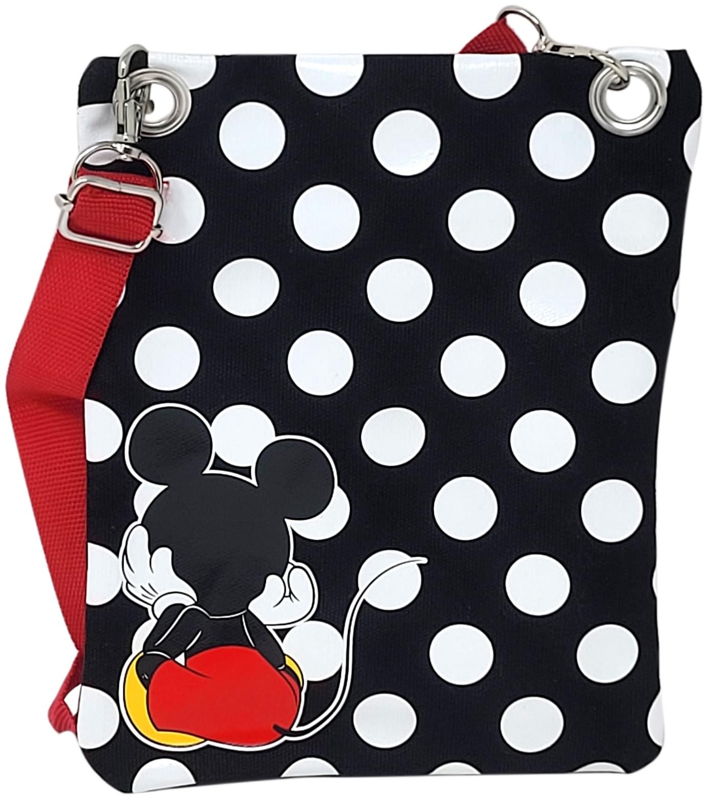 Disney Passport Crossbody Bag Mickey Mouse Print Travel (Black)