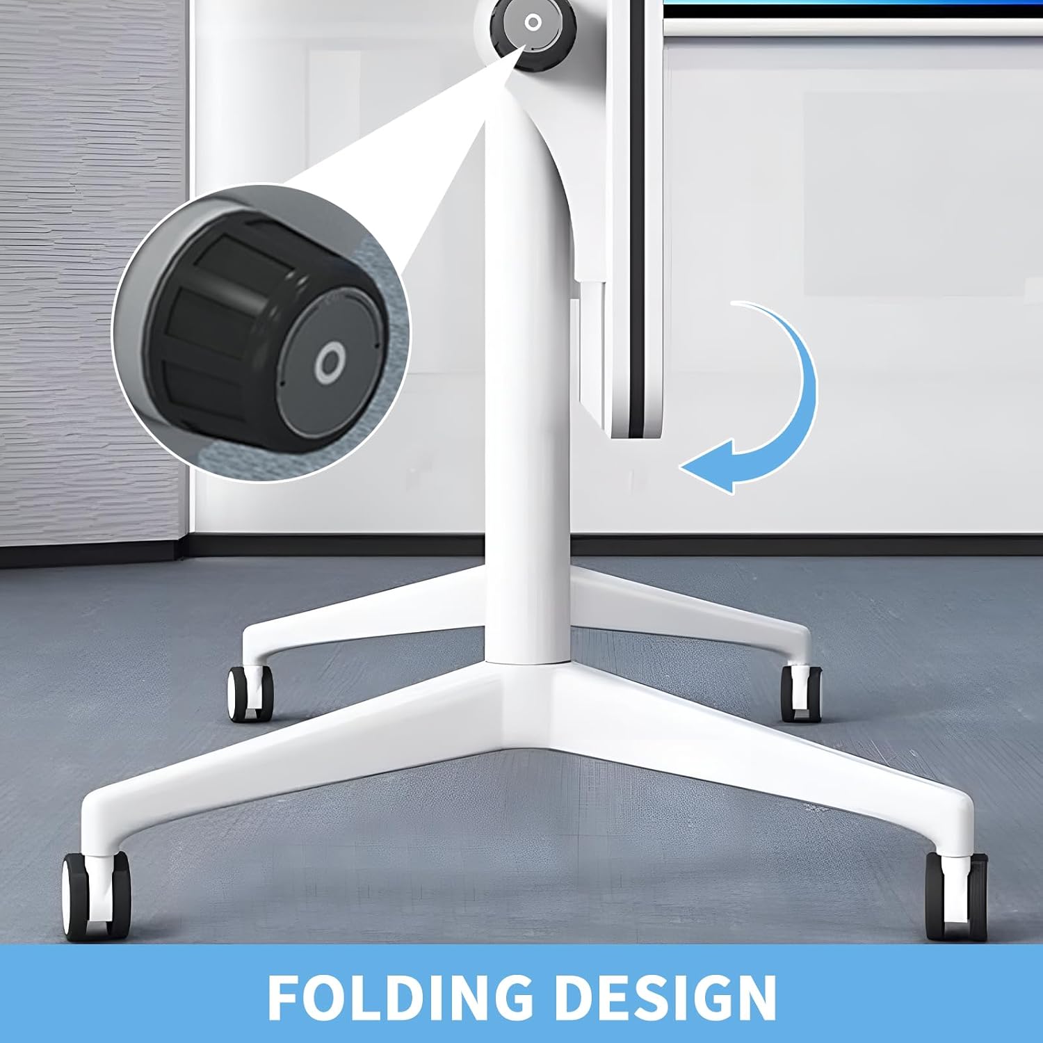 Folding Conference Table, Mobile Conference Room Table with Wheels, Flip Top Foldable Training Tables Business Seminar Modular Meeting Table(4, 55")