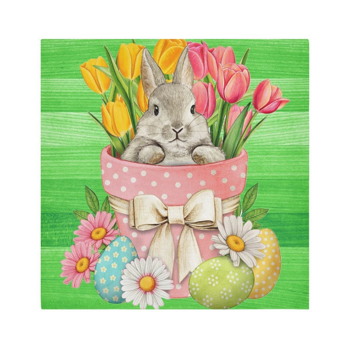 Kadut Osterservietten Aus Stoff – 4er Set Mit Osterhasen-Motiv, Für Frühling & Ostern