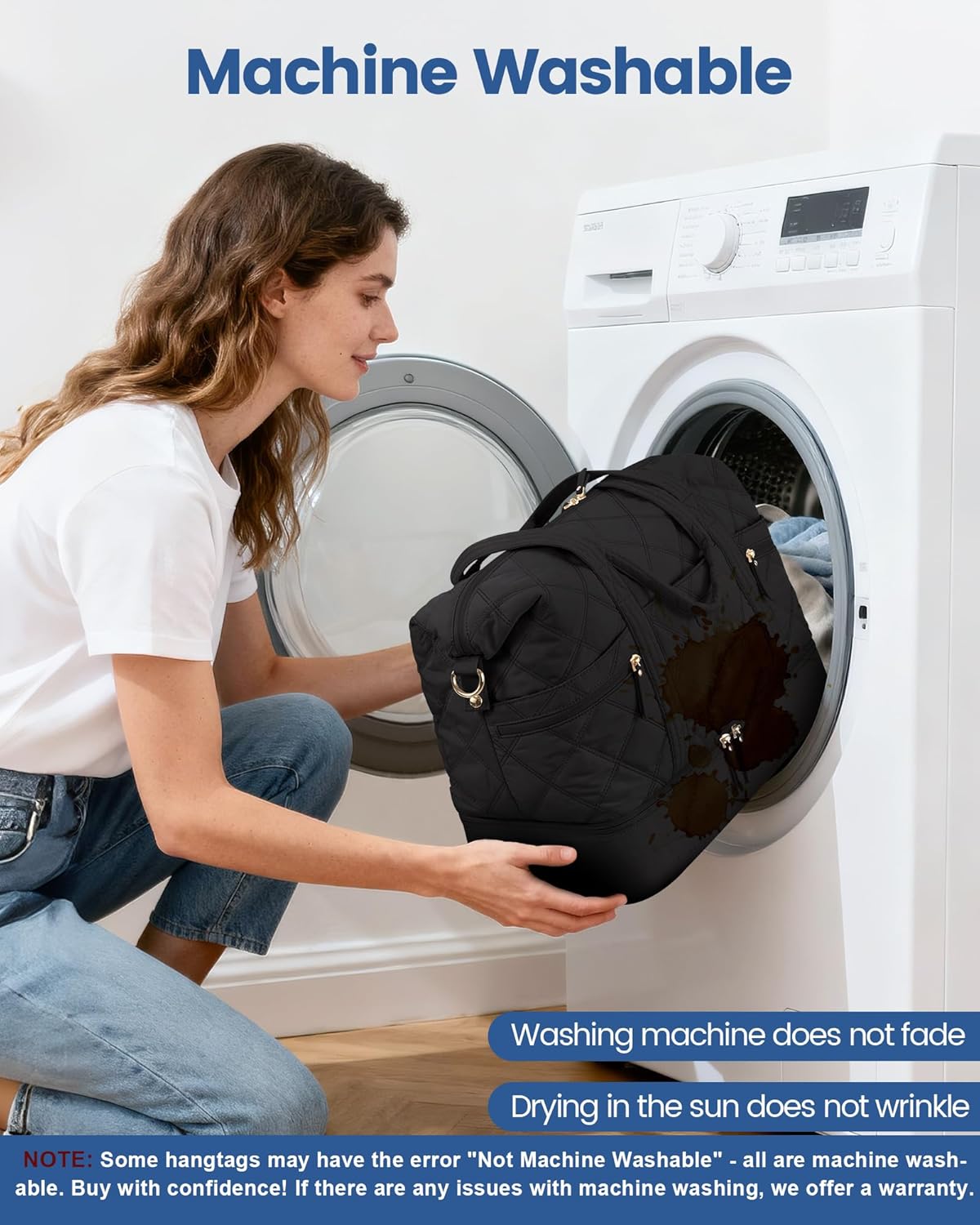 LOVEVOOK Travel Duffle Bag, Lightweight Weekender Bags for Women with Shoe Compartment, 40L Puffer Gym Bag Personal Item Travel Bag, Overnight Bags and Hospital Bag for Labor and Delivery, Black - Image 5