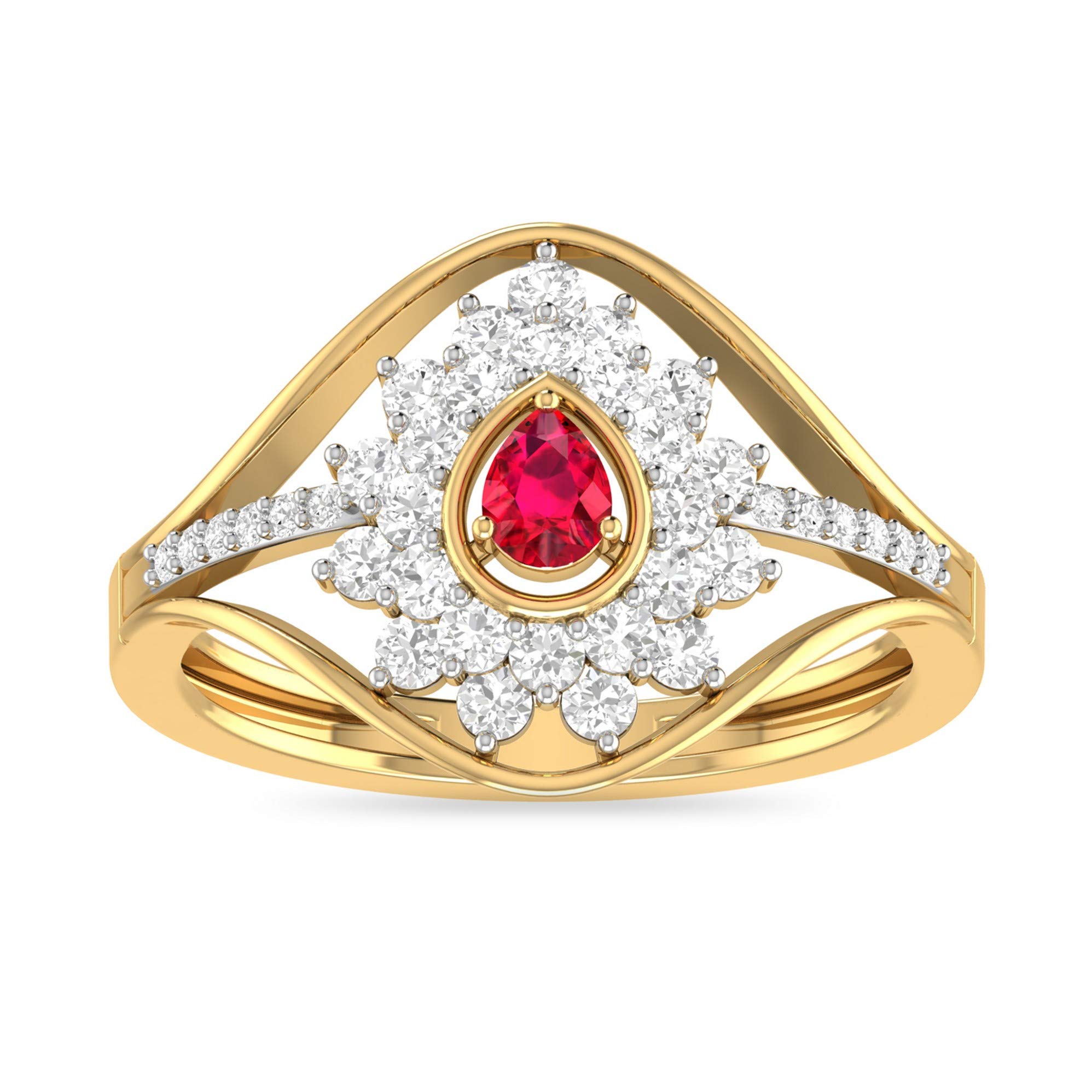 Yellow Gold and Solitaire Ring for Women