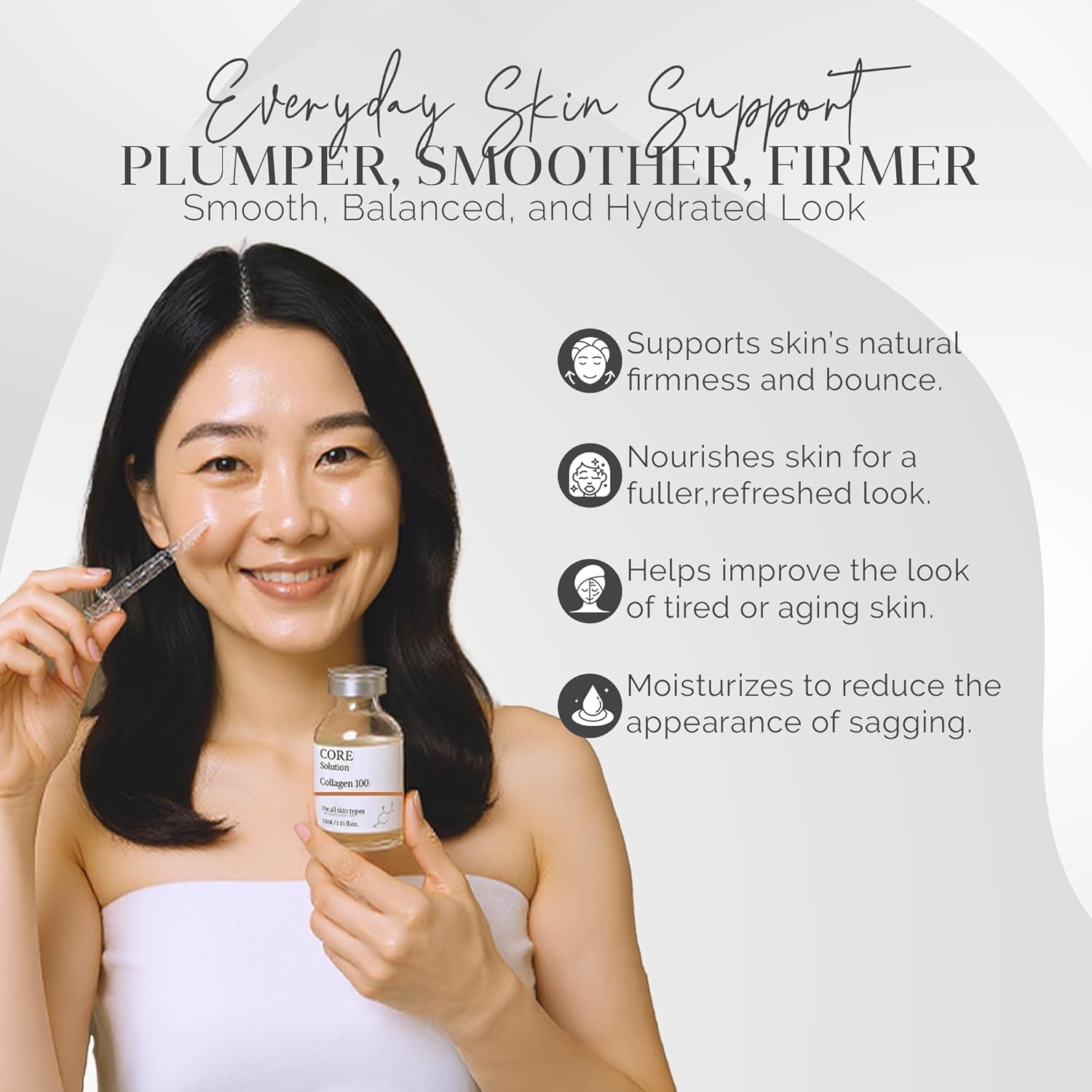 FEEL MATRIGEN Collagen 100 Ampoule – Skin Elasticity & Anti-Aging Serum for Fine Lines and Wrinkles – 30mL + Needleless Syringe - Image 2